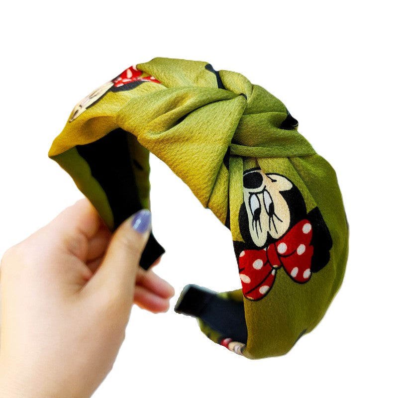 (Pre Order)Girls Cute Cartoon Print Knotted Headband