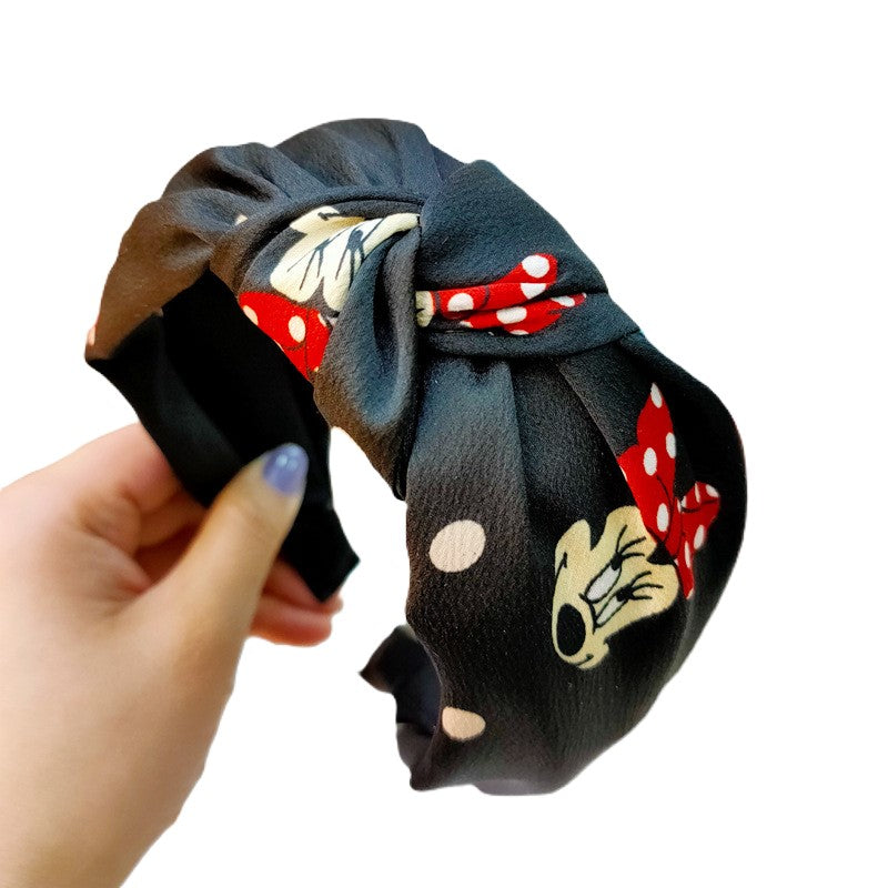 (Pre Order)Girls Cute Cartoon Print Knotted Headband