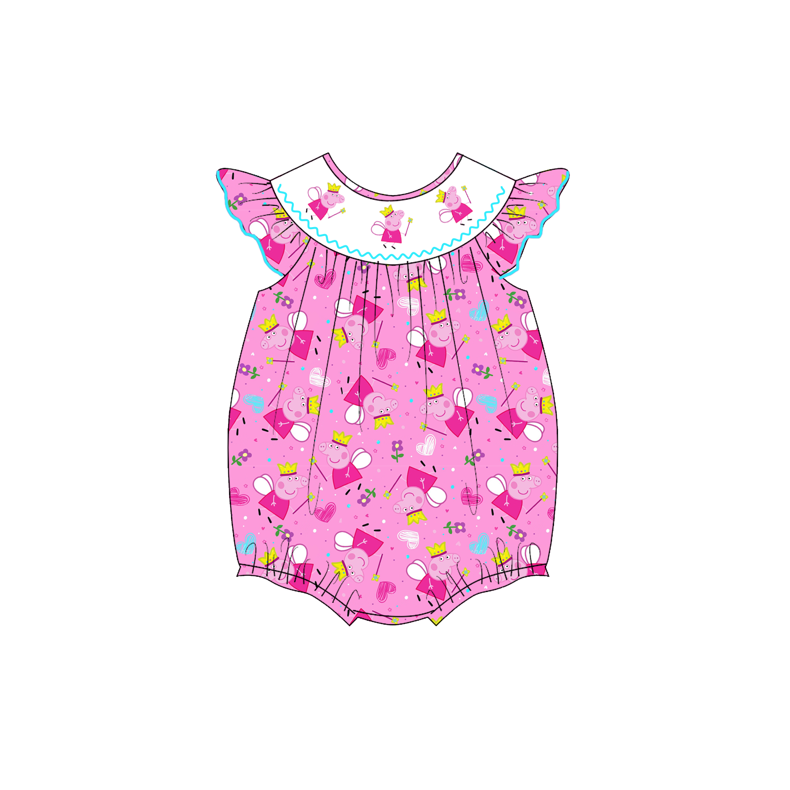 (Weekly Pre-Order)Girls Cartoon Embroidery Smocked Dress&Romper(Ends Wednesday)