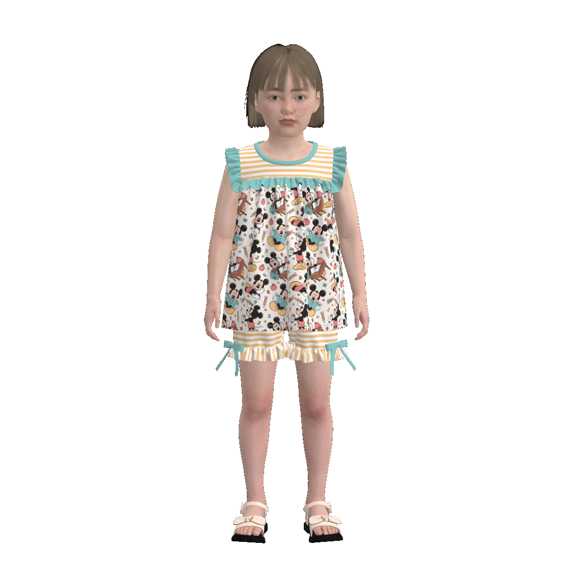 (Pre Order)Siblings Summer Back To School Print Dress,Set&Top