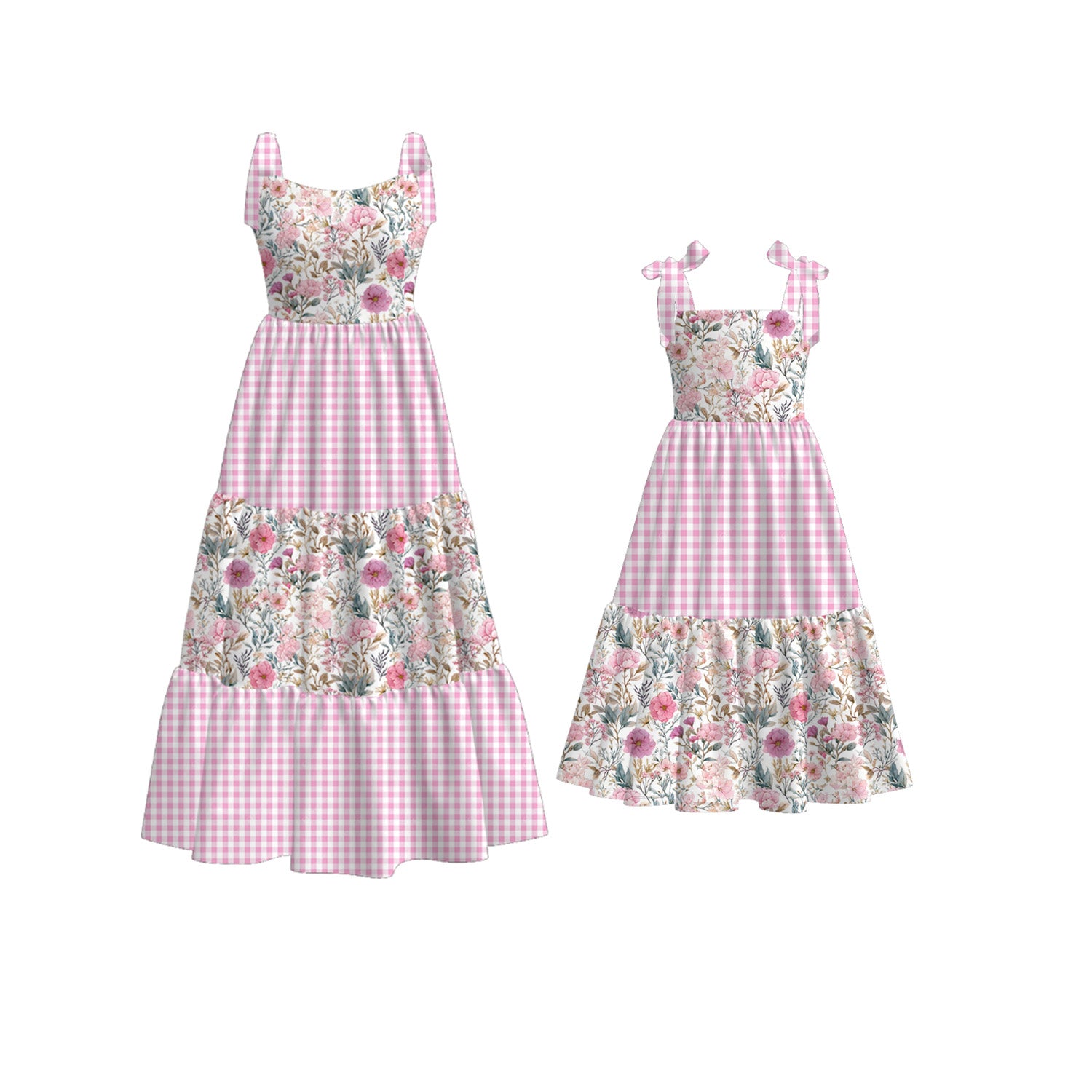 (Pre Order)Mommy&Me Spring and Summer Floral Print MAXI Dress