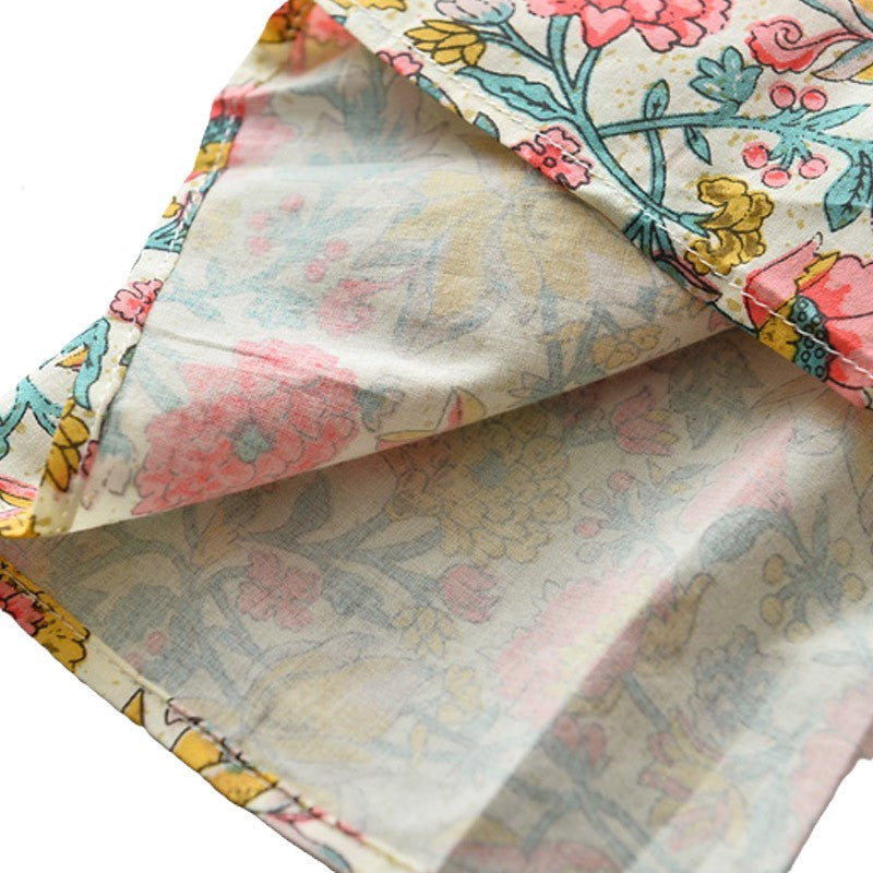 (In Production)Girls Summer Ethnic-style Floral Print Dress