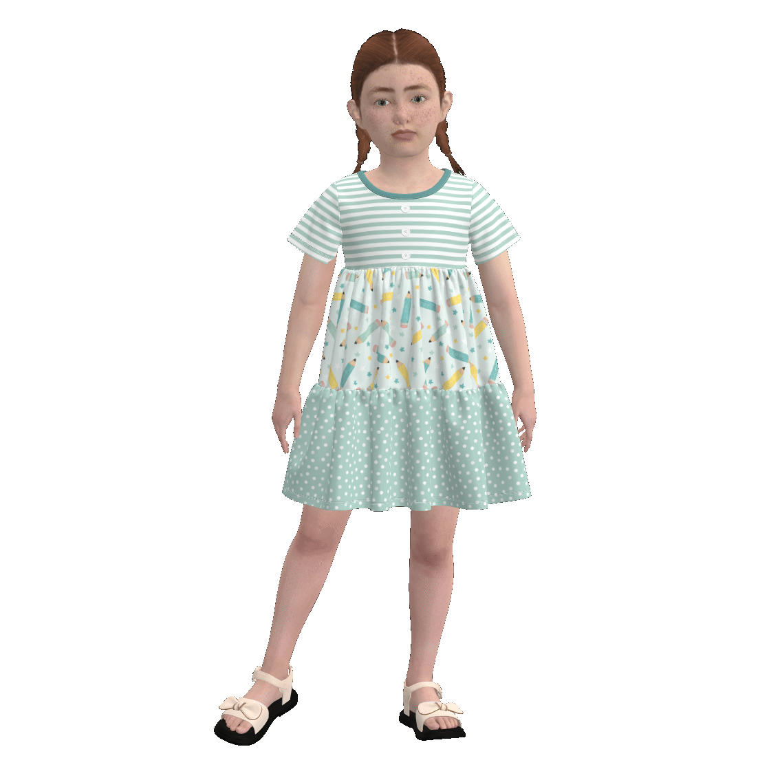 (Pre Order)Siblings Summer Back To School Print Dress,Set&Top