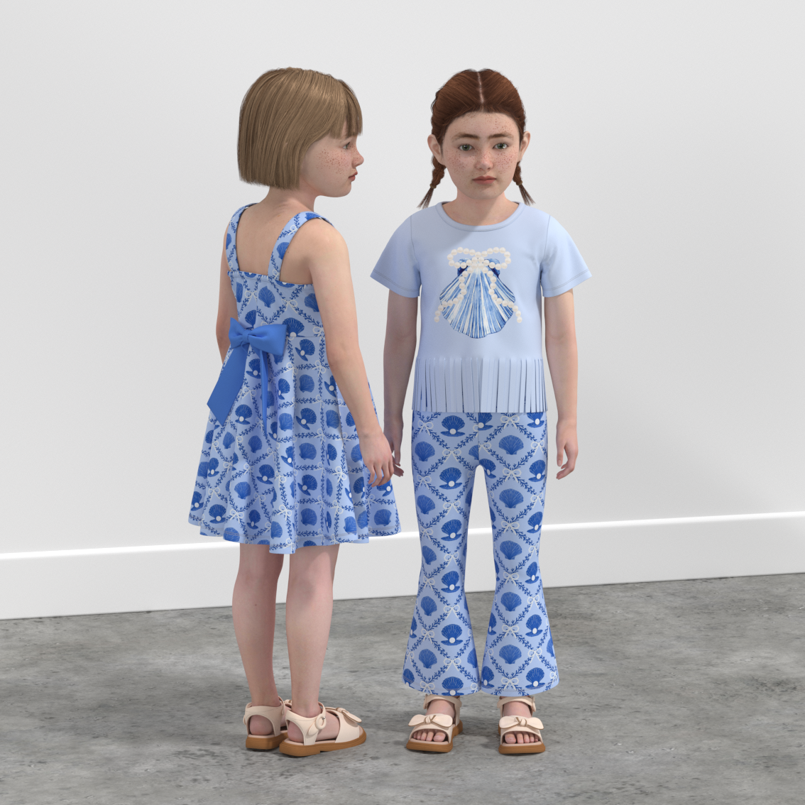 (Pre Order)Girls Spring and Summer Print Dress