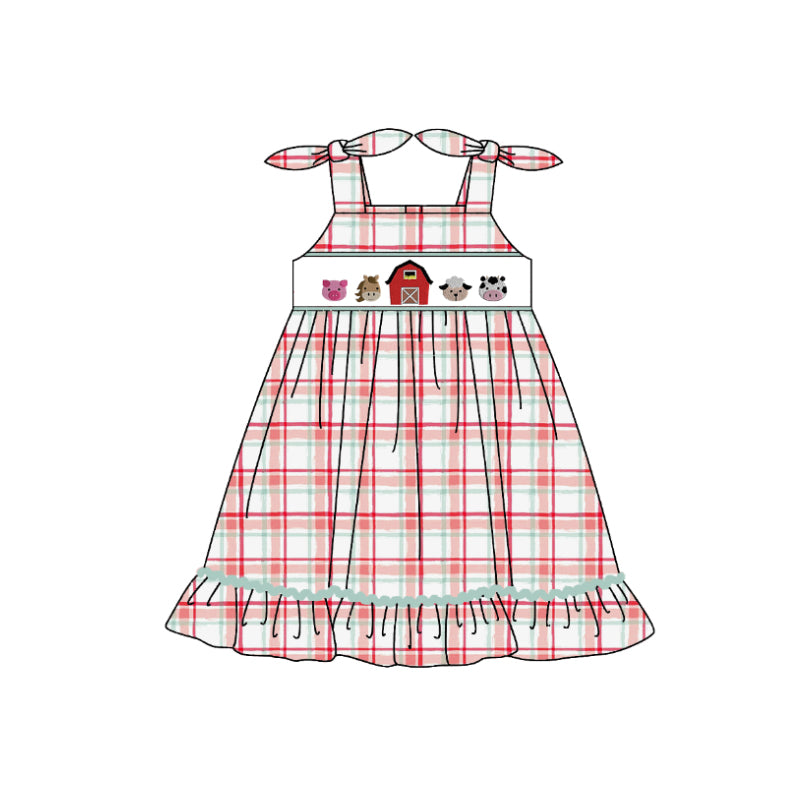 (Pre Order) Summer Farm Smocked Embroided Sibling Ensemble Collection