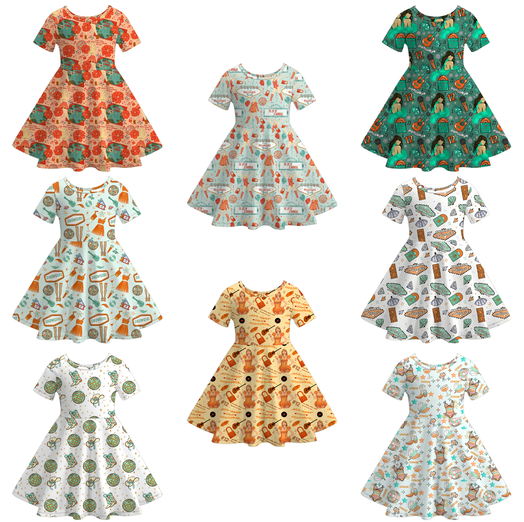 (Pre Order)Girls TS Print Dress