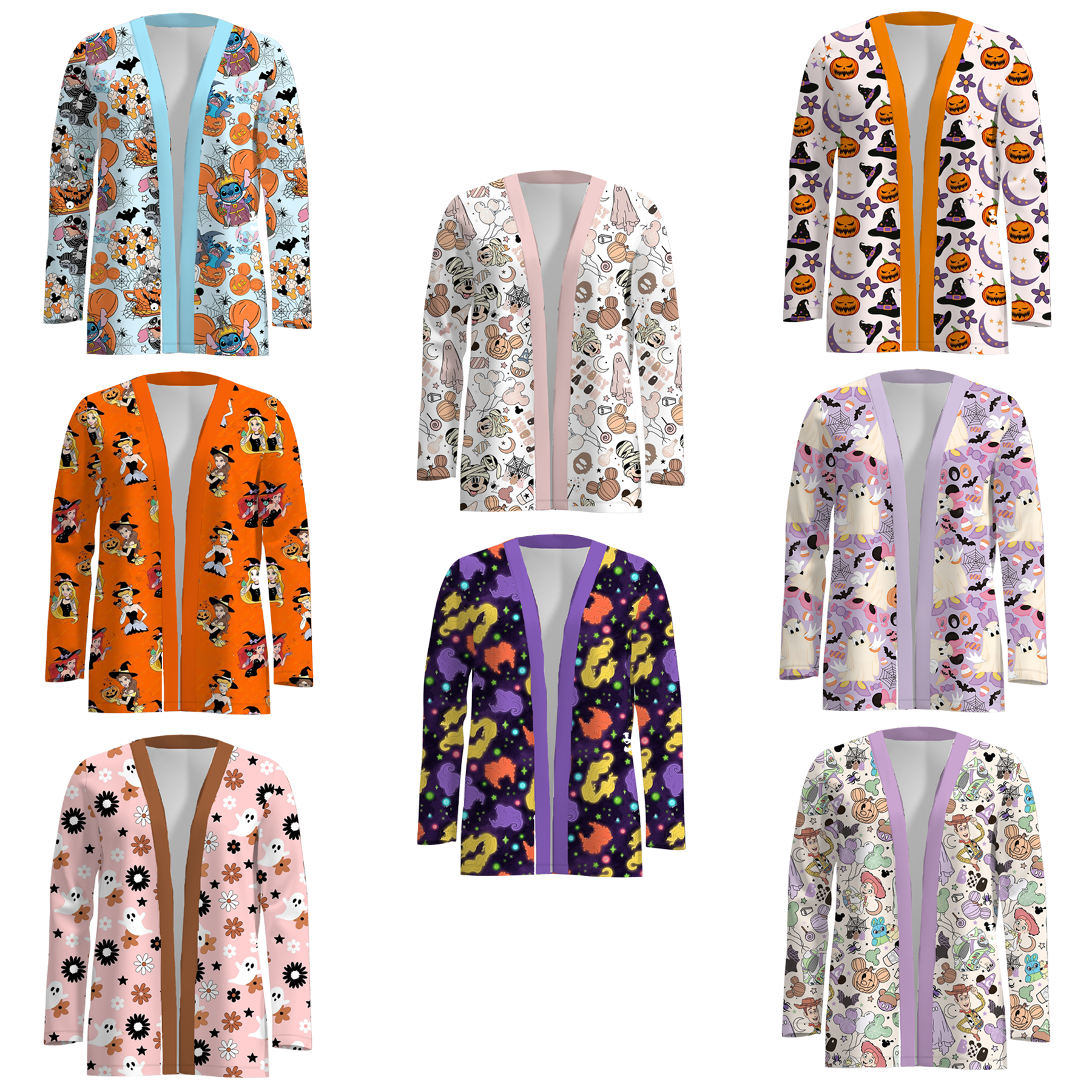(Pre Order)Adults Halloween Print Cardigan