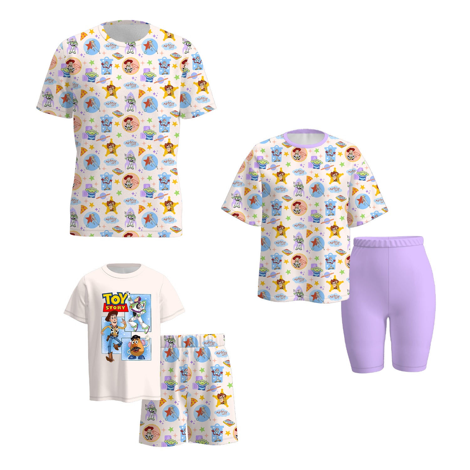(Pre Order)Family Spring and Summer Cartoon Print Set&Top