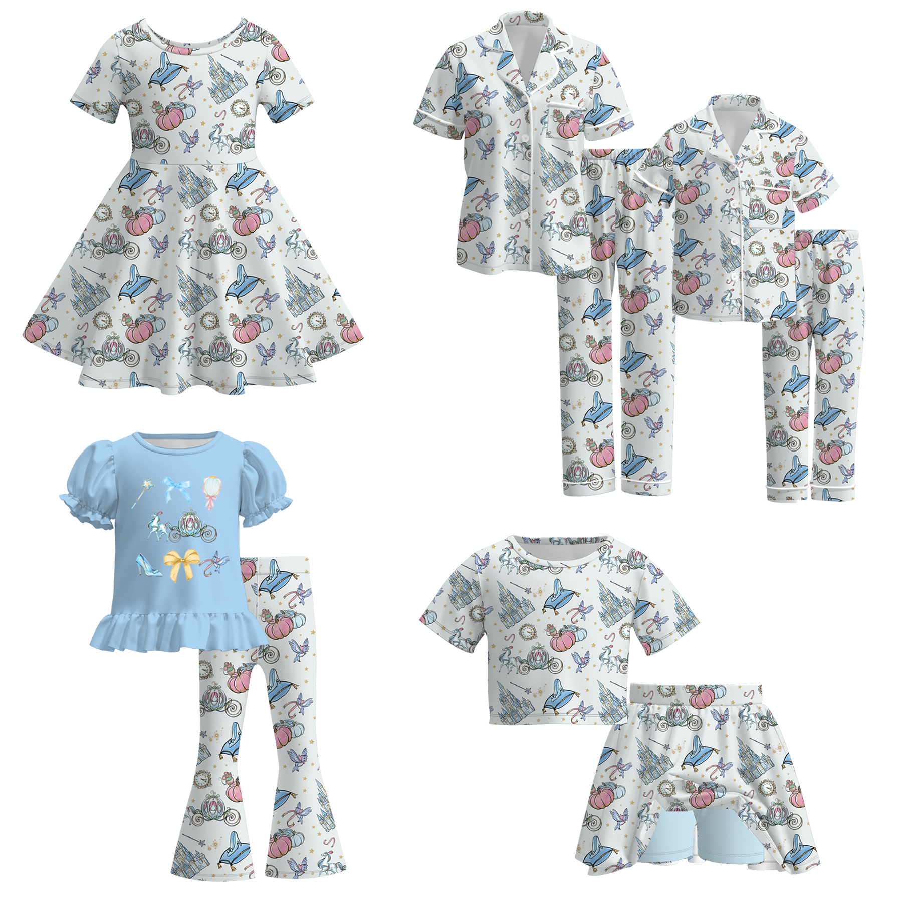 (Pre Order)Family Halloween Princess Print Dress,Set&Pajamas