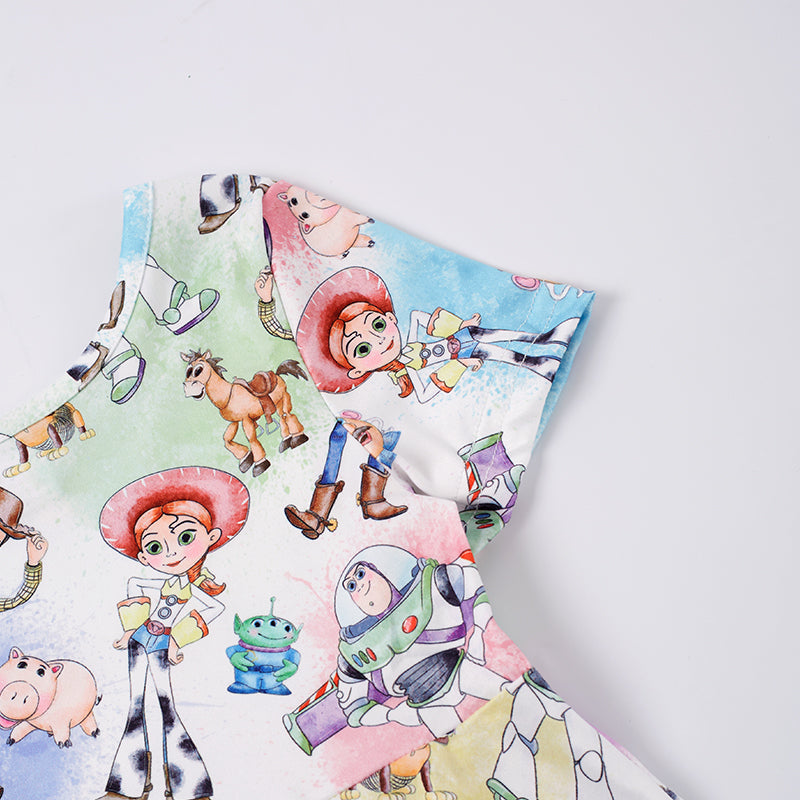(PRE ORDER)Girls Cartoon Print Dress
