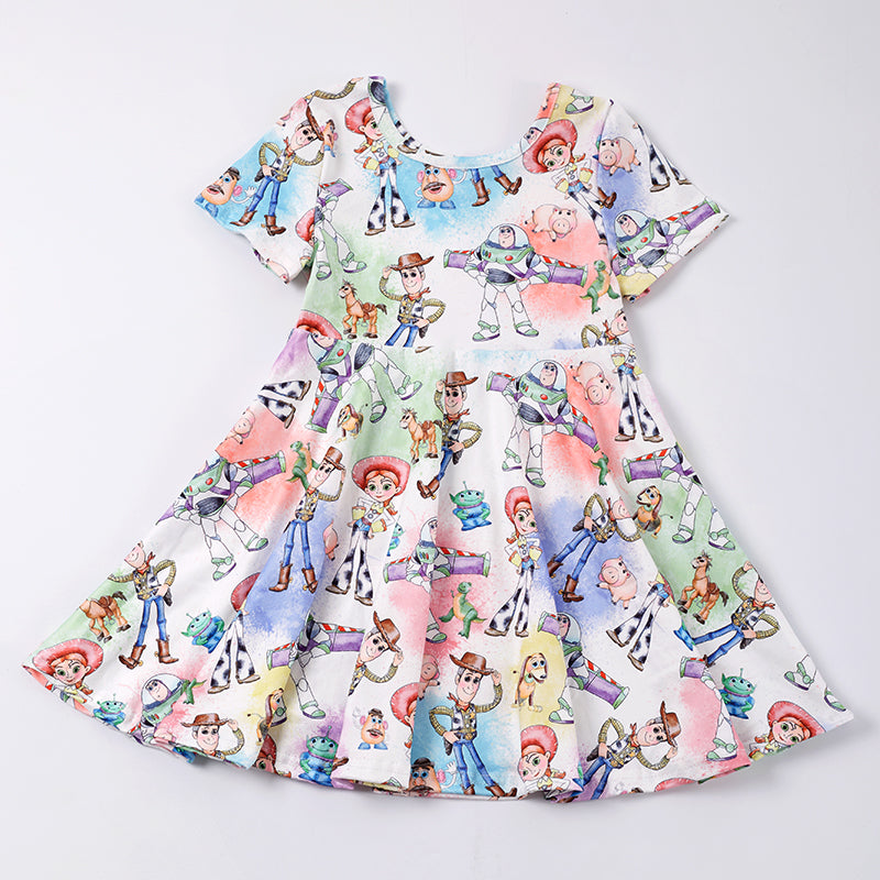 (PRE ORDER)Girls Cartoon Print Dress