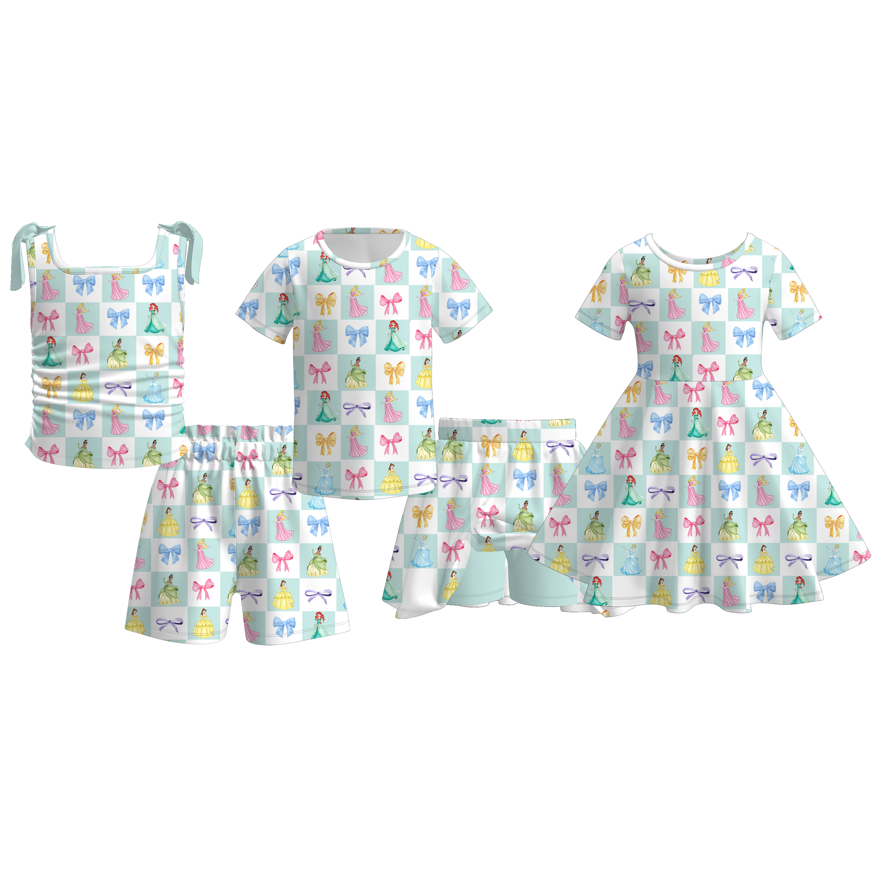(Pre Order)Girls Spring&Summer Princess Print Dress&Set