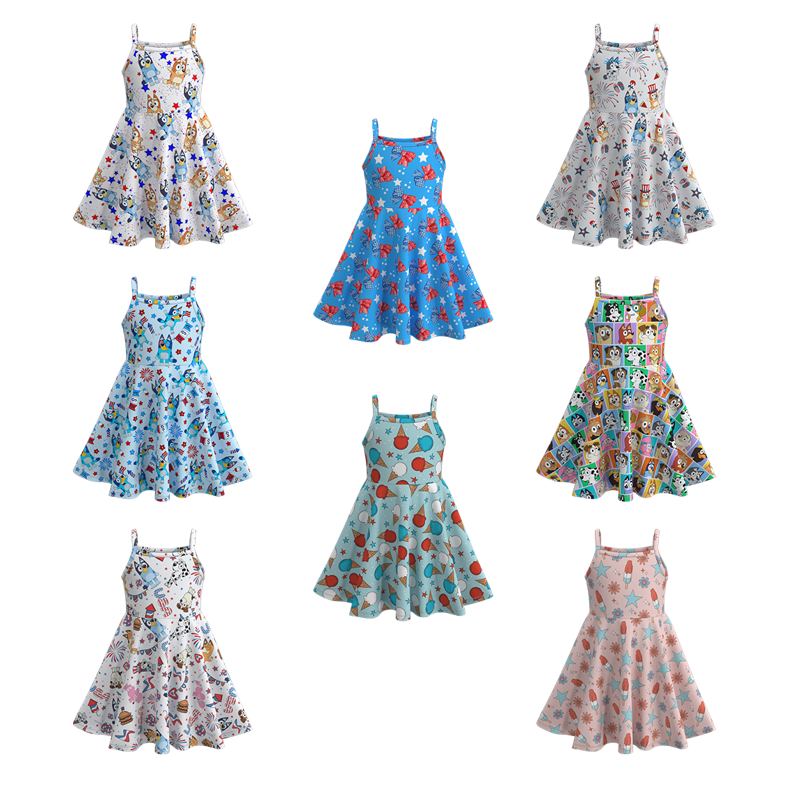 (Pre Order)Patriotic Print Sundress