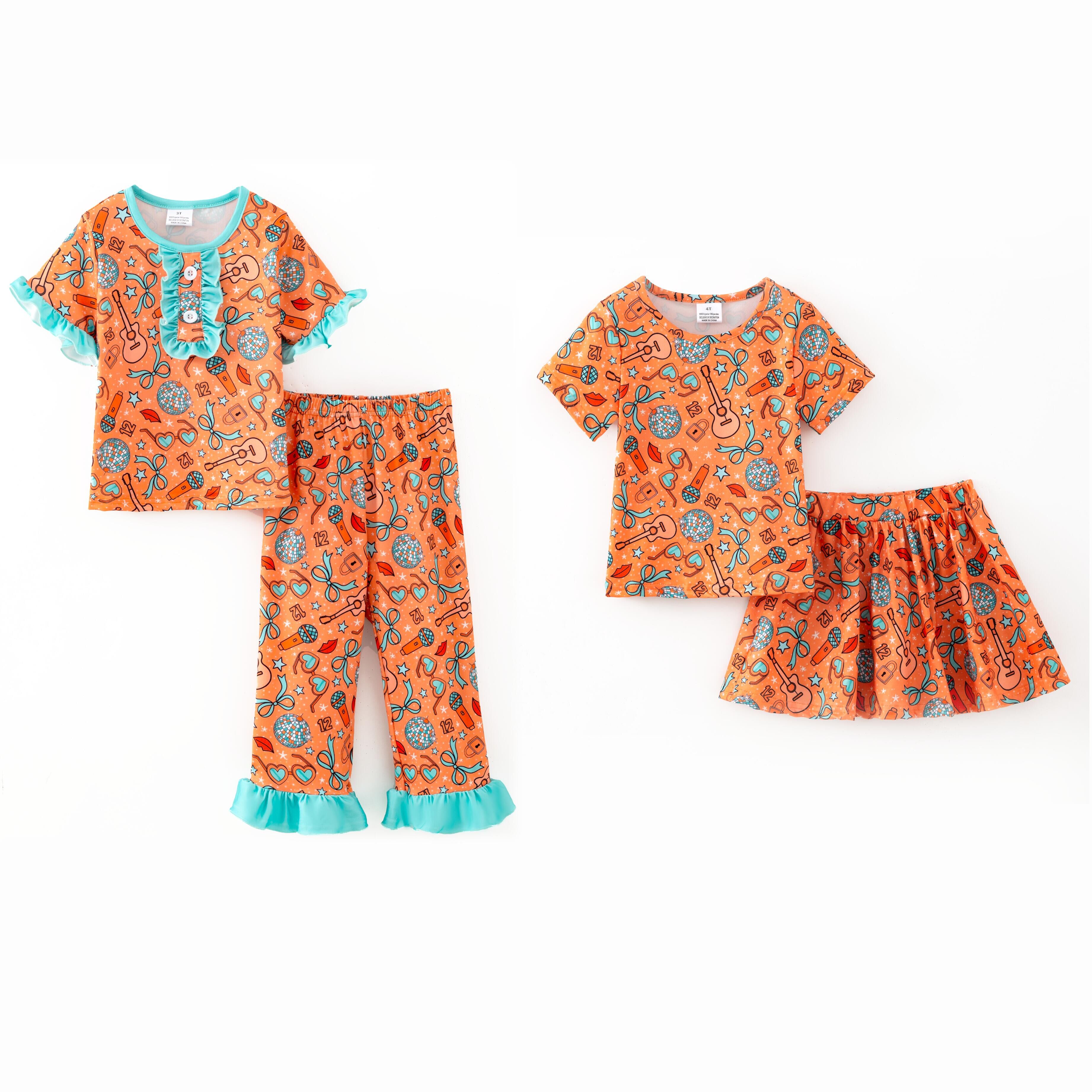 (Pre Order,Prepack Zone)Girls TS Print Pajamas&Set(Mix Size)
