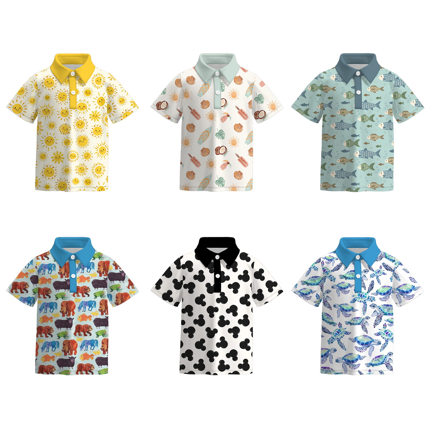 (Pre Order)Boys Summer Seaside Print Top
