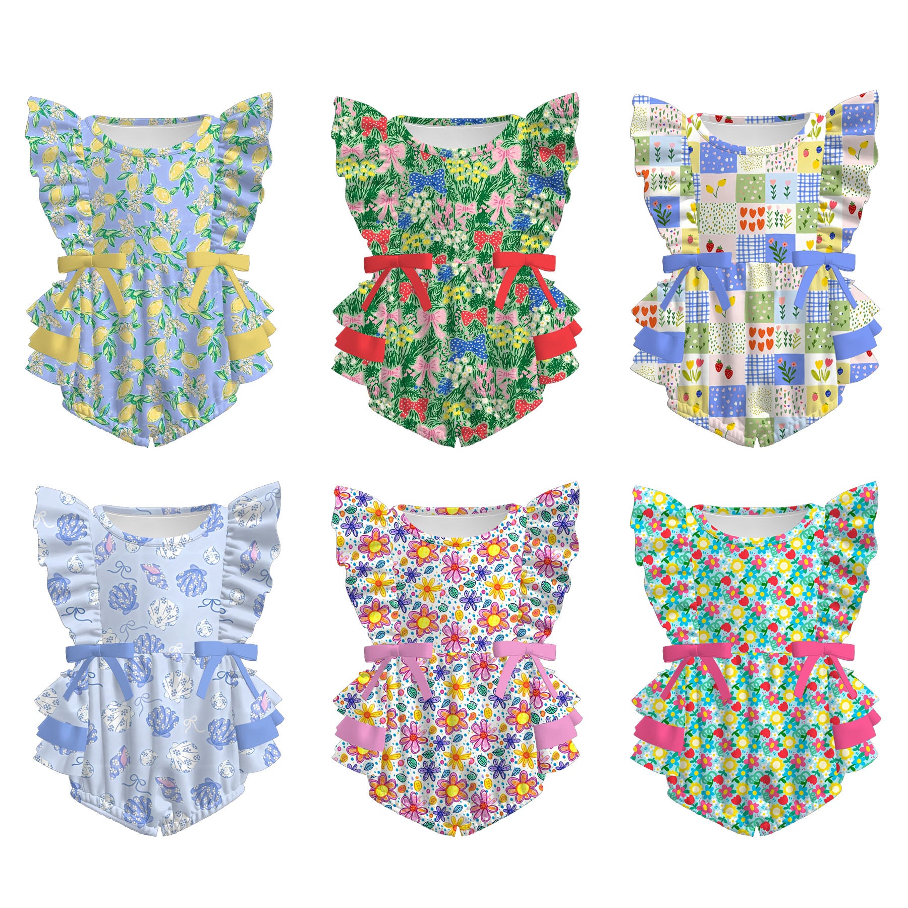 (Pre Order+Prepack Zone)Toddler Girls Spring&Summer Print Romper