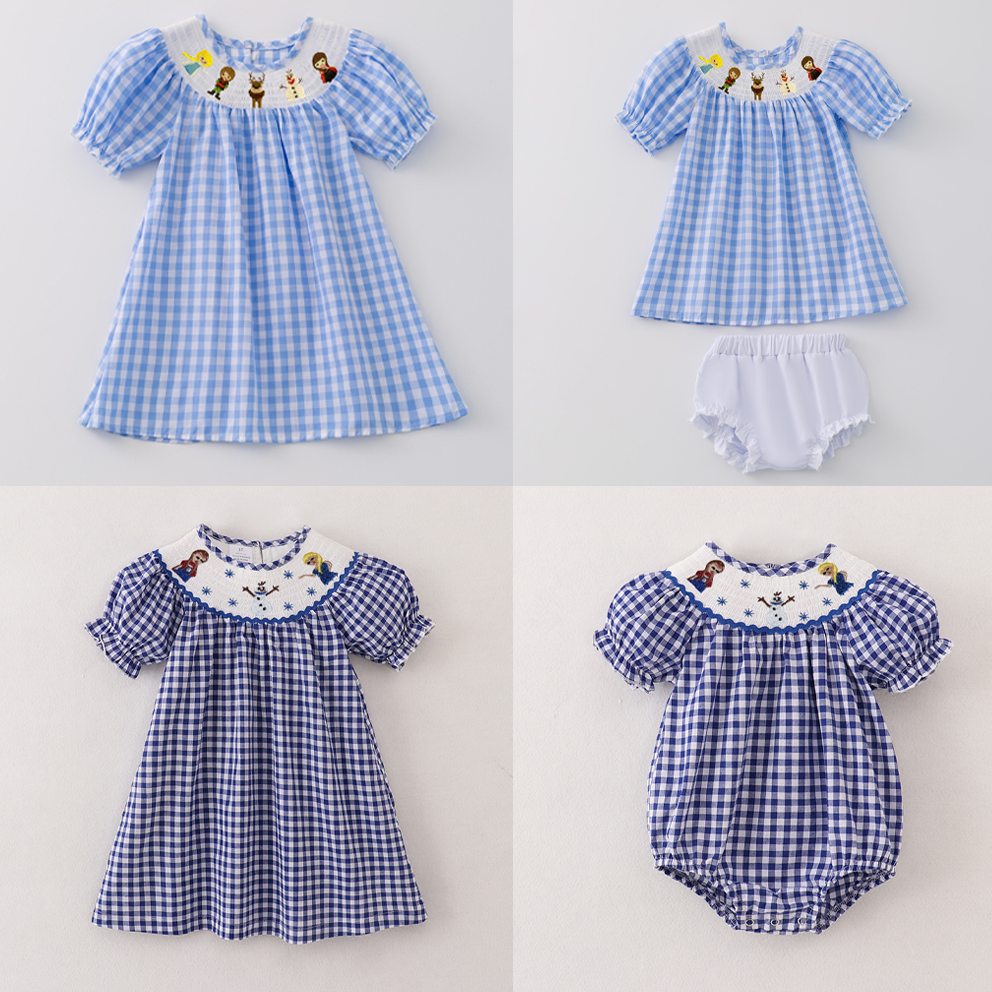 (Pre Order)Sisters Spring&Summer Princess Embroidery Smocked Dress Romper