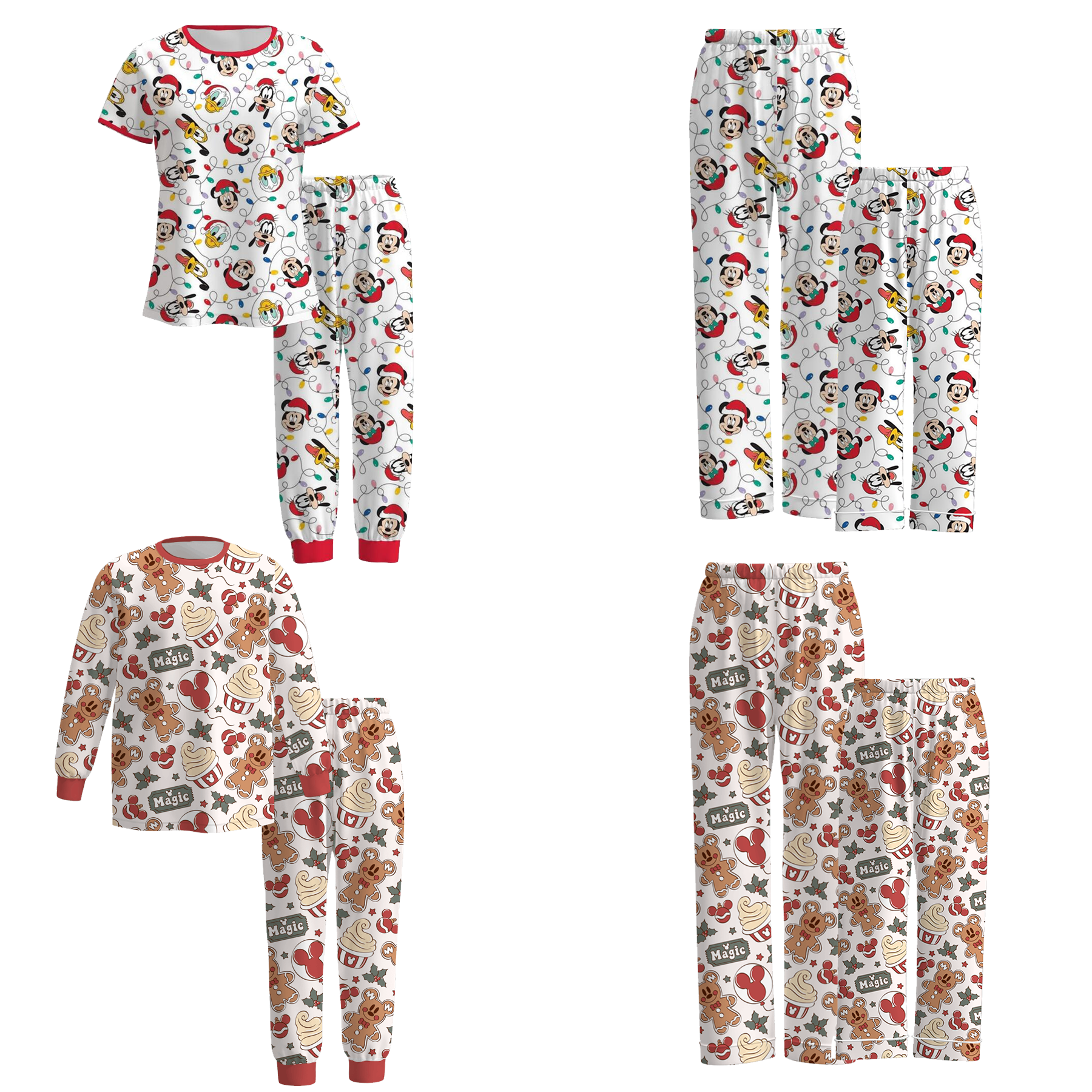 (Pre Order)Family Christmas Cartoon Print Pajamas&Pants