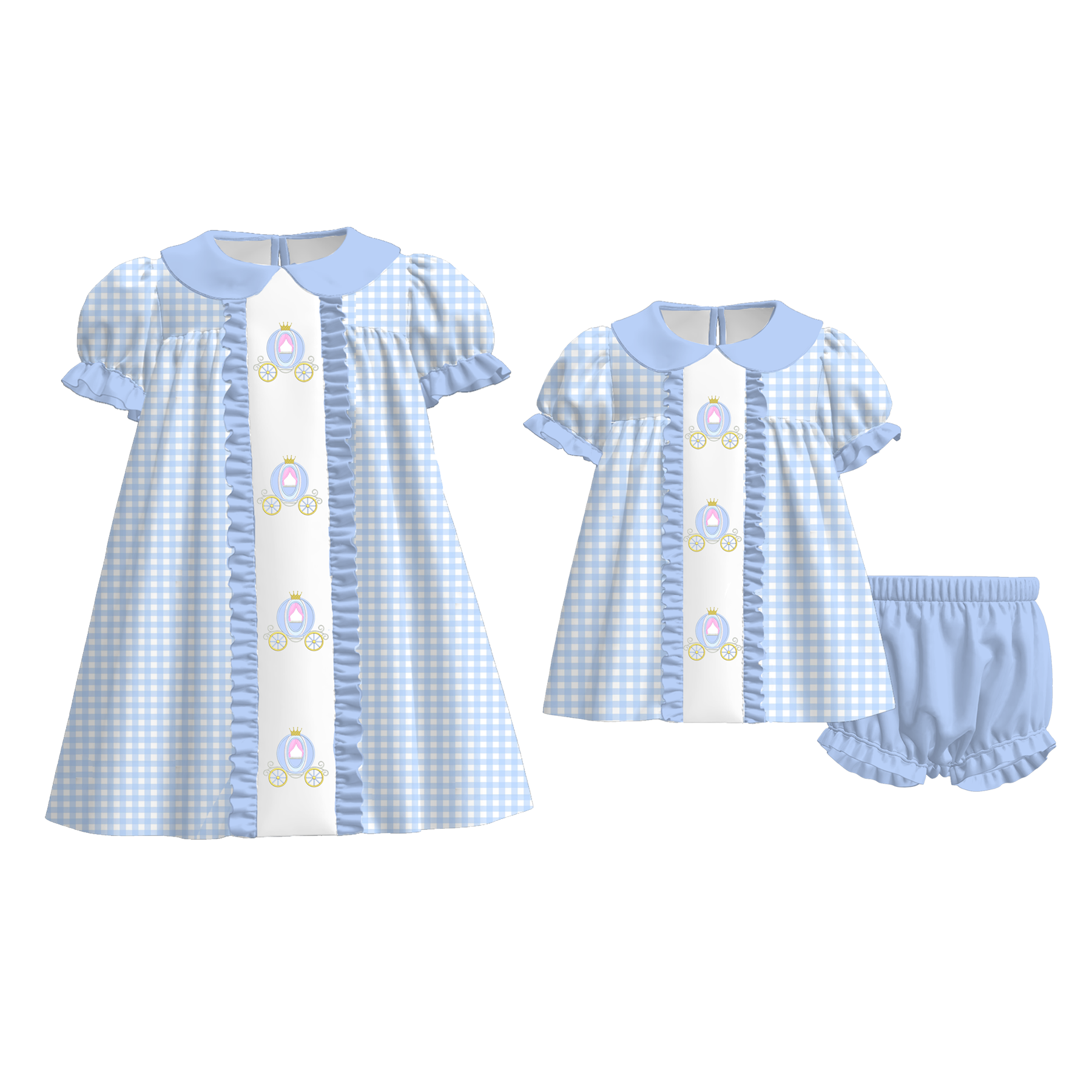(Pre Order)Sisters Princess Embroidery Dress&Romper