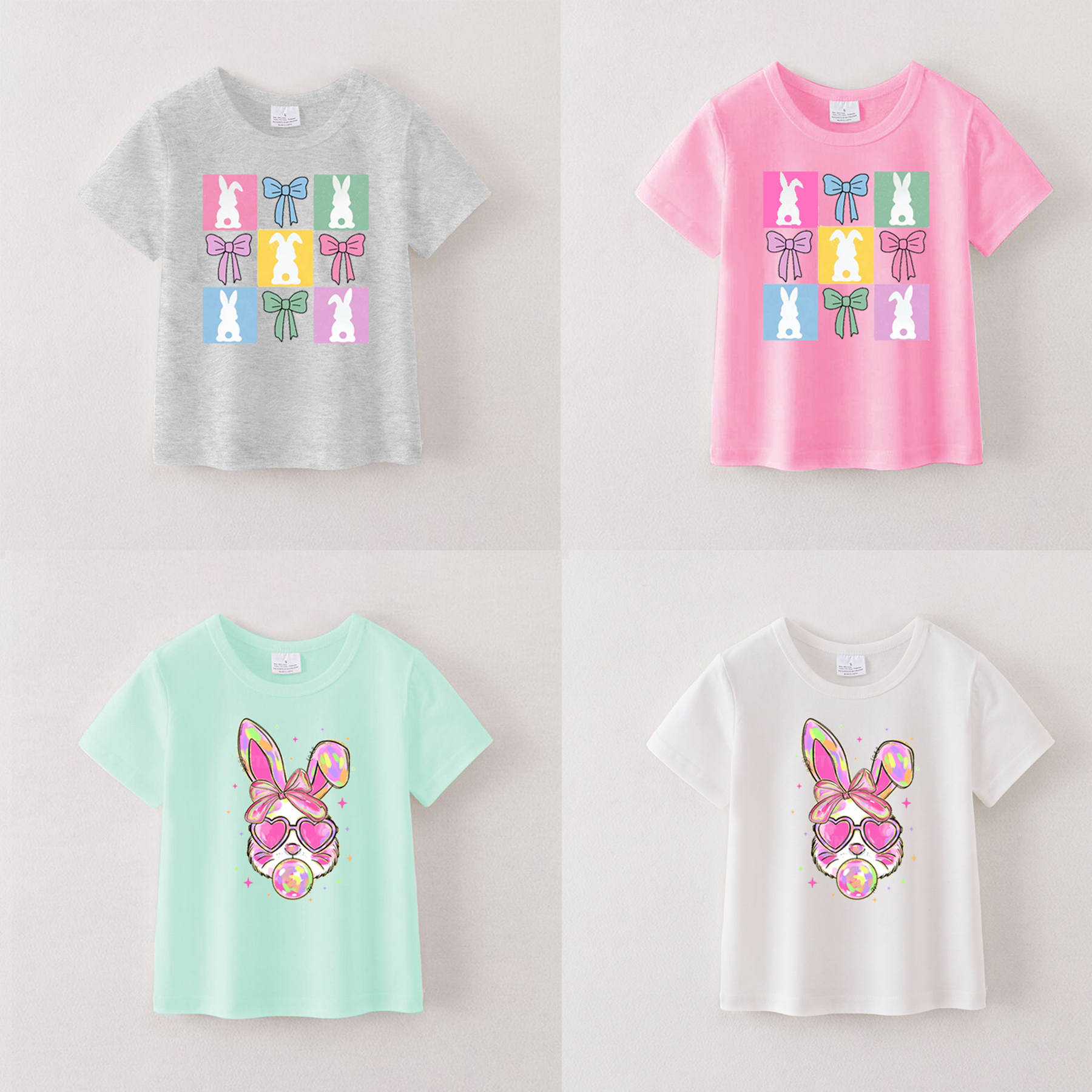 (Pre Order)Girls Easter Bunny Print T-shirt
