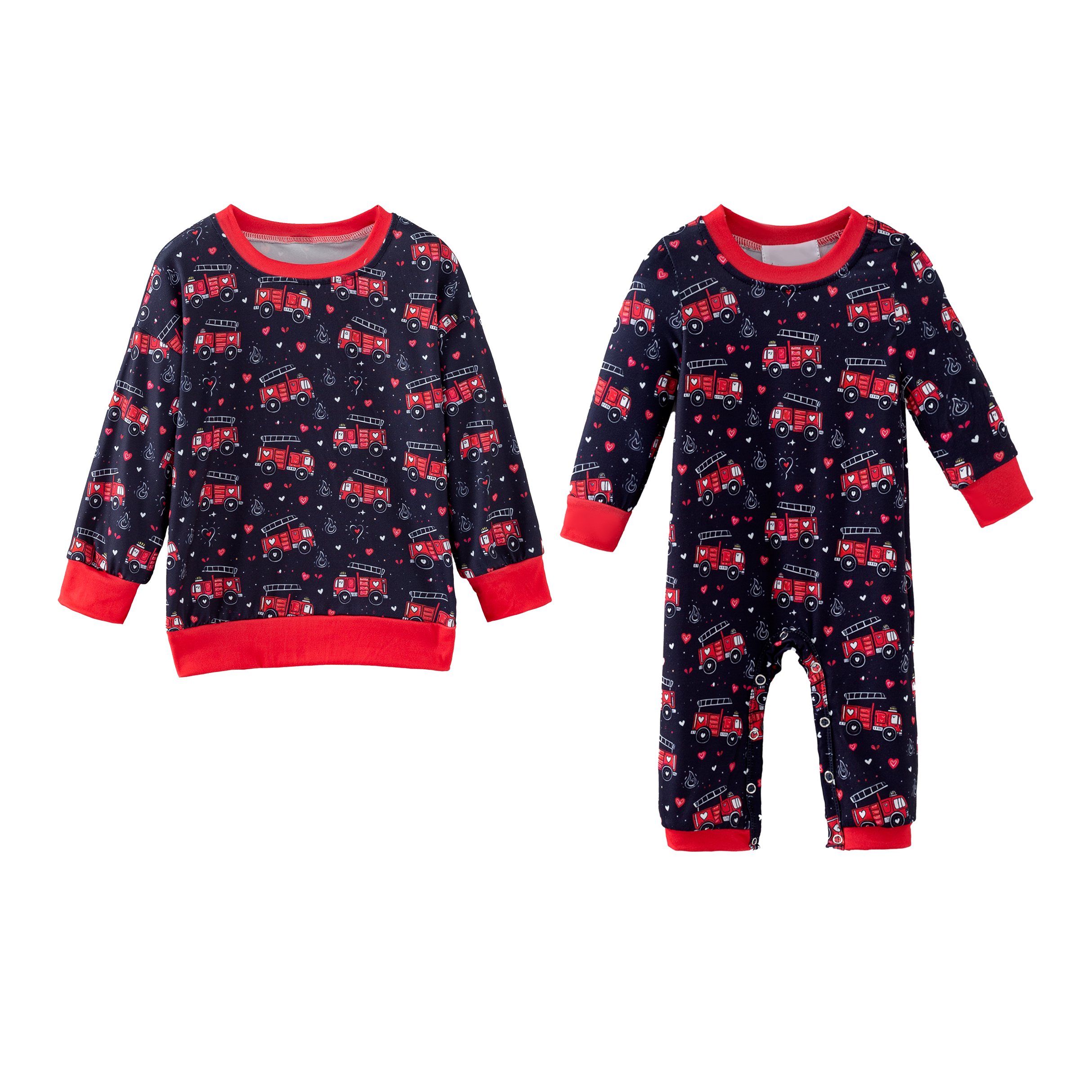 (Pre Order,Prepack Zone)Brothers Valentine's Day Print Top&Romper