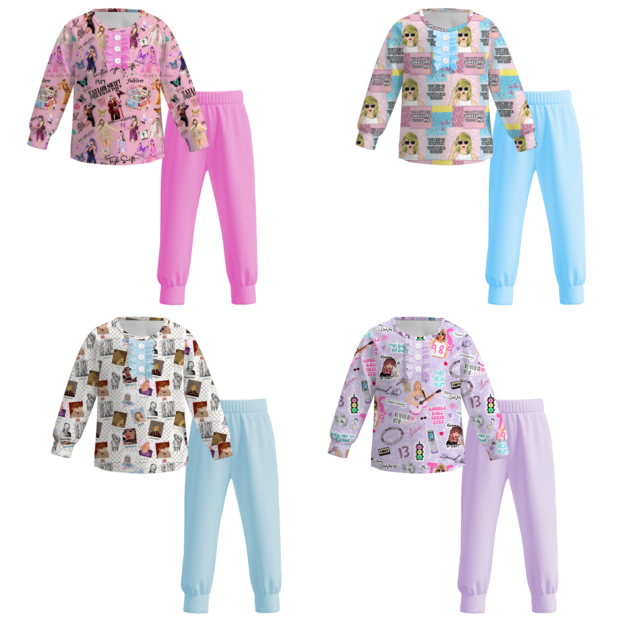 (Pre Order)Girls TS Print Pajama