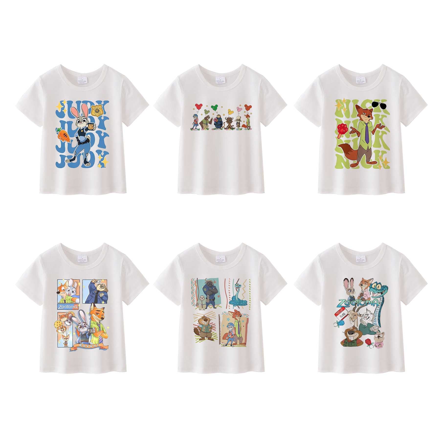 (Pre Order)Girls Spring&Summer Cartoon Print Cotton Top