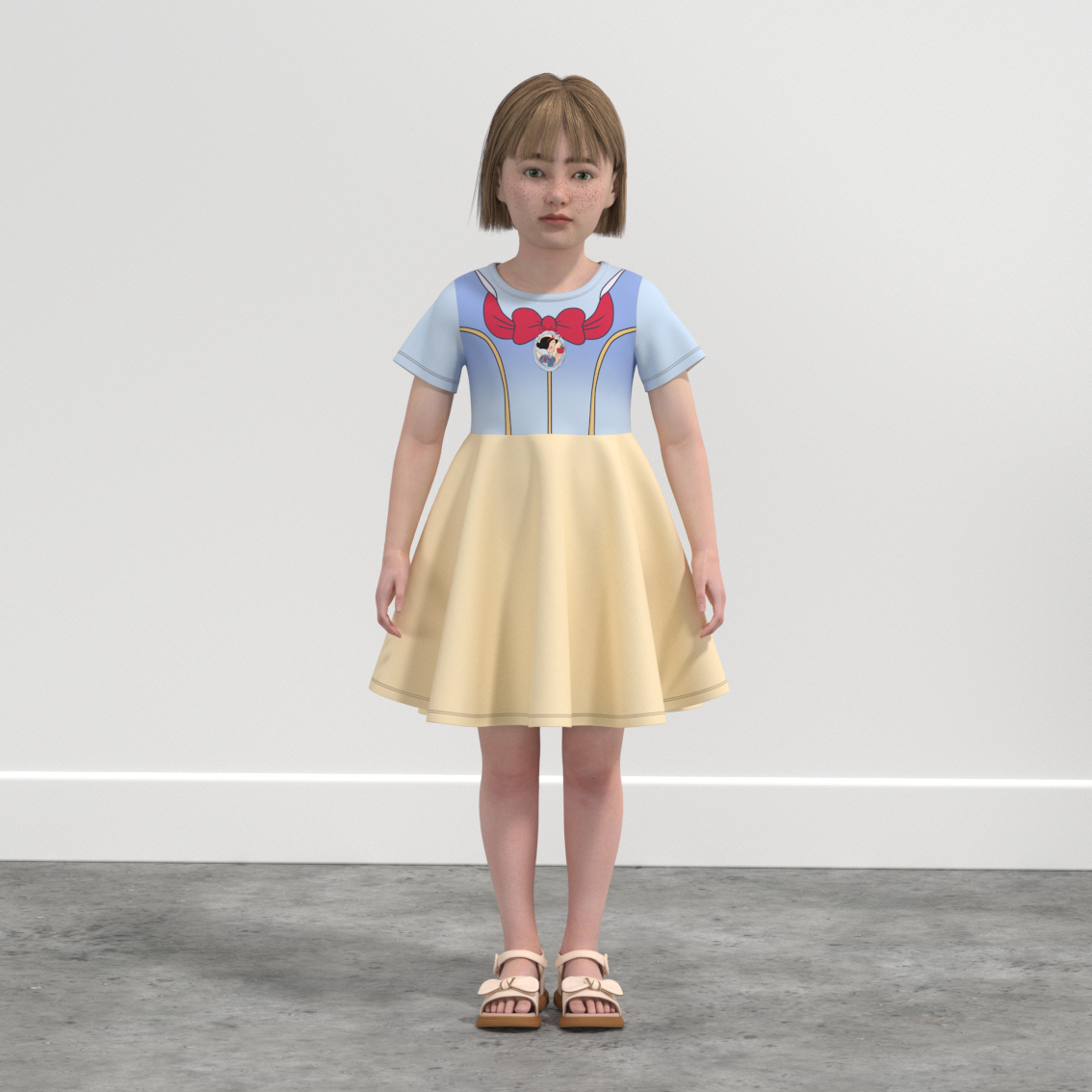 (Pre Order)Girls Summer Princess Print Dress