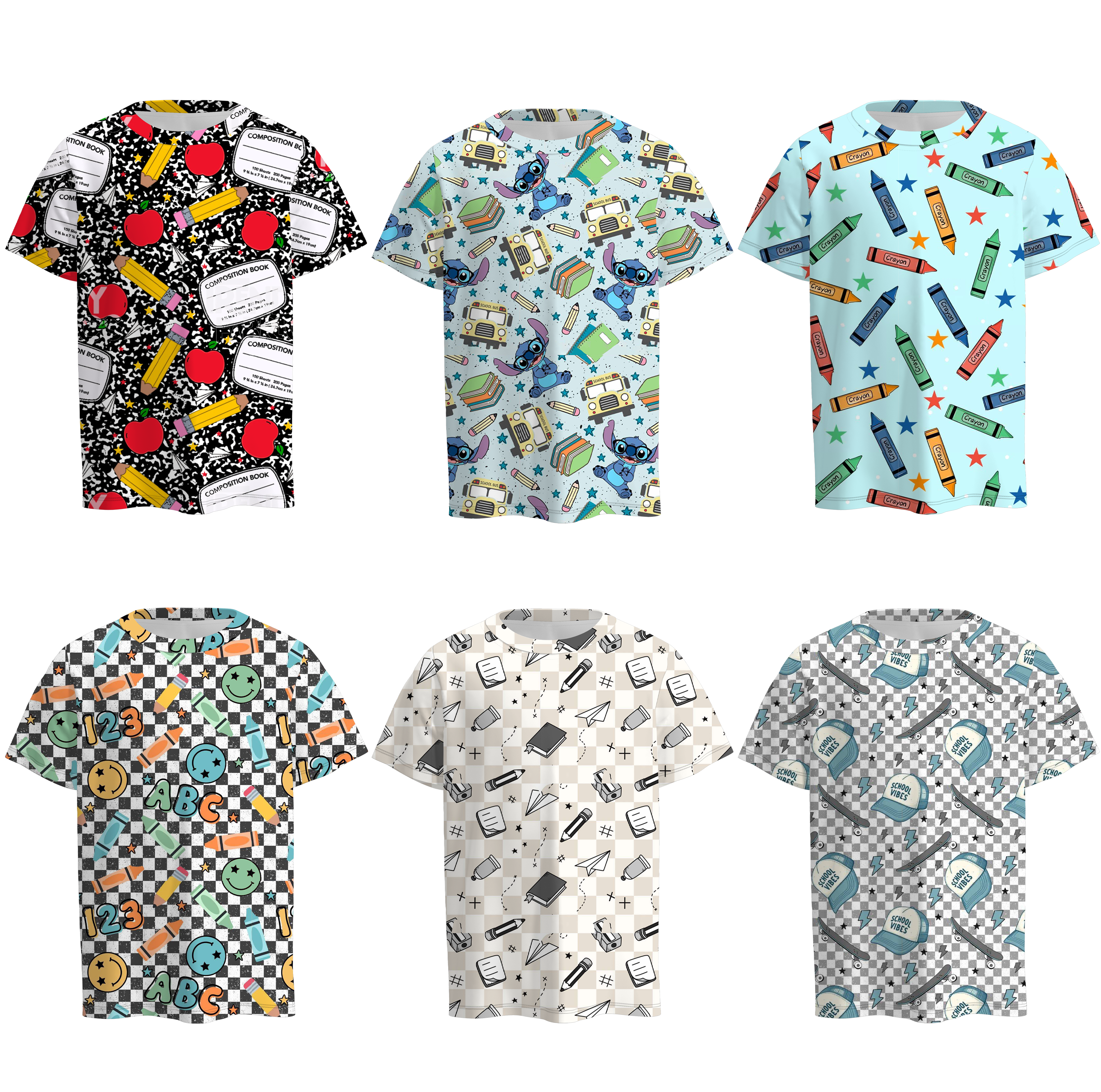 (Pre Order)Boys Summer Back To School Print Top