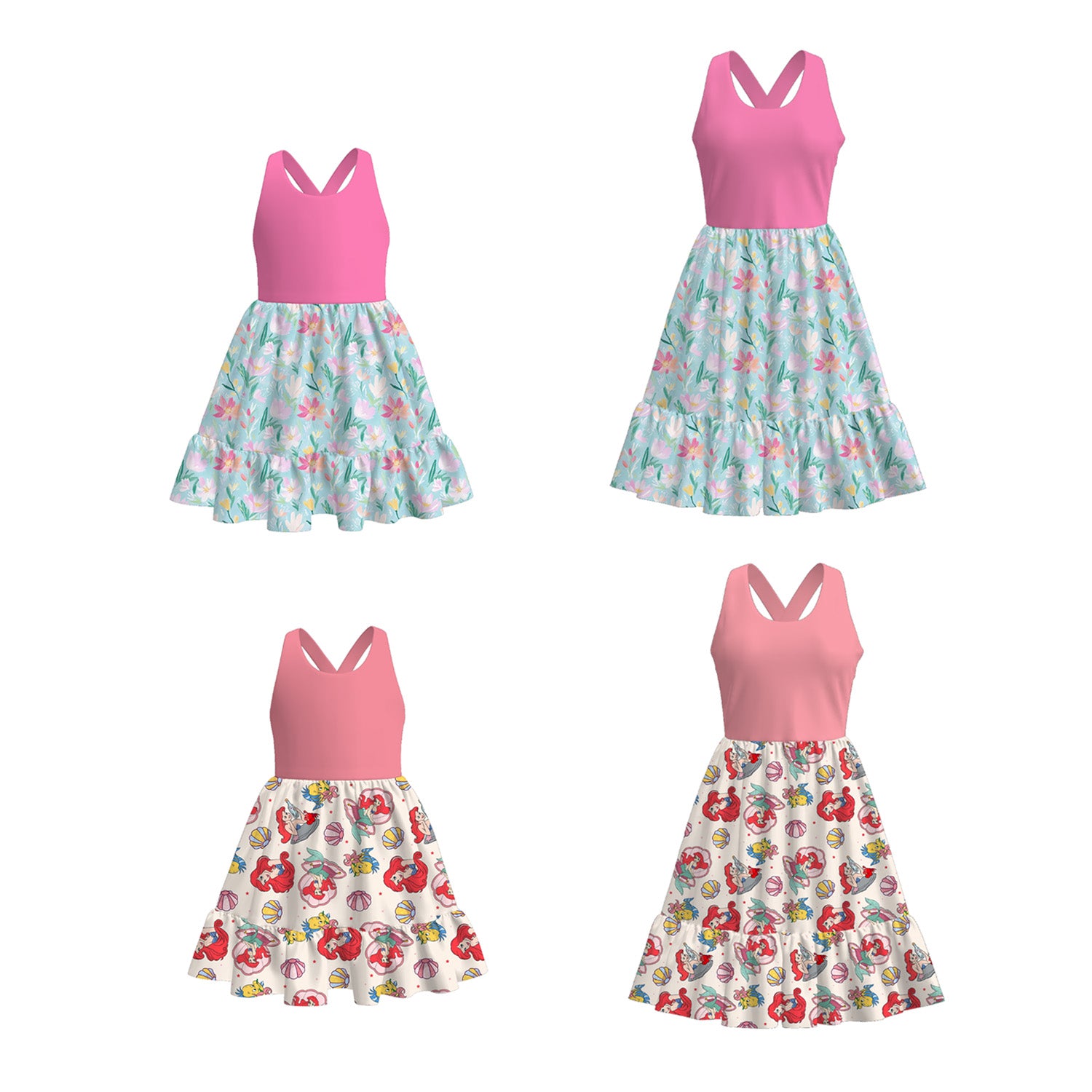 (Pre Order)Mommy and Me Spring&Summer Princess Print Dress