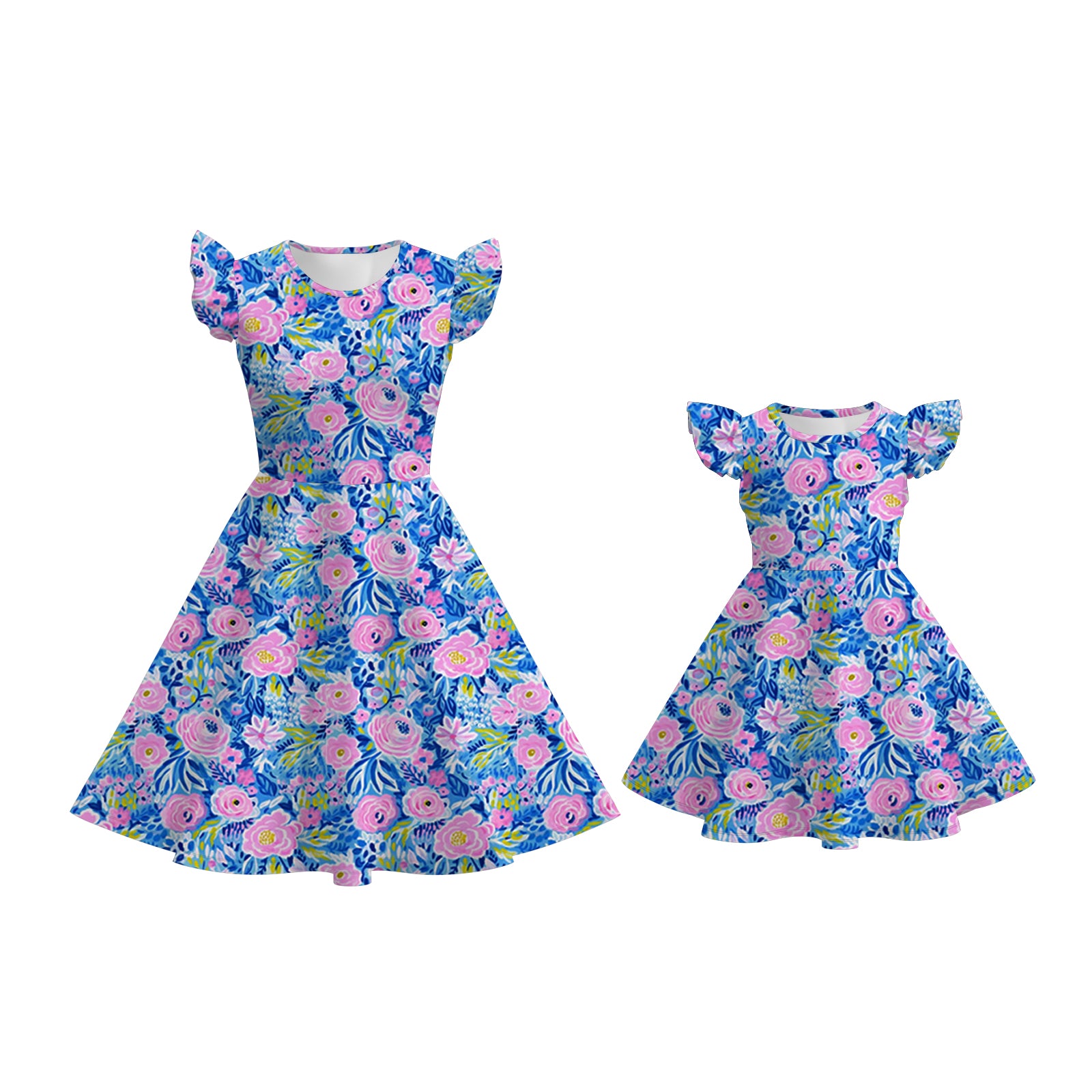 (Pre Order)Mommy and Me Spring and Summer Floral Print Dress
