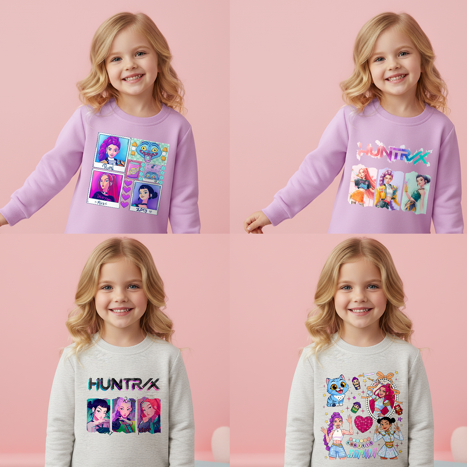 (Pre Order)Girls Movie Character Print Cotton Sweatshirt