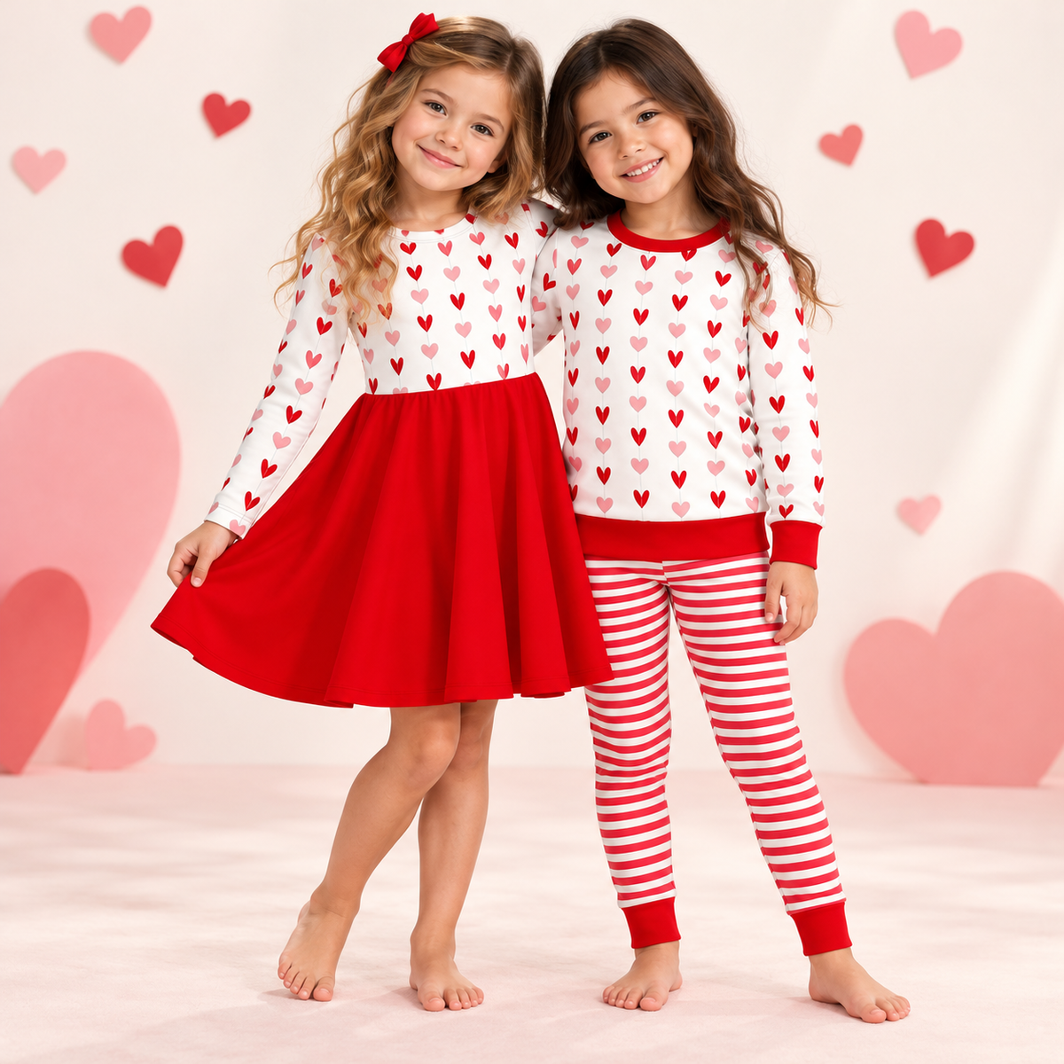 (Weekly Pre-Order)Girls Valentine's Day Print Dress&Outfit Set(Ends 11.8)