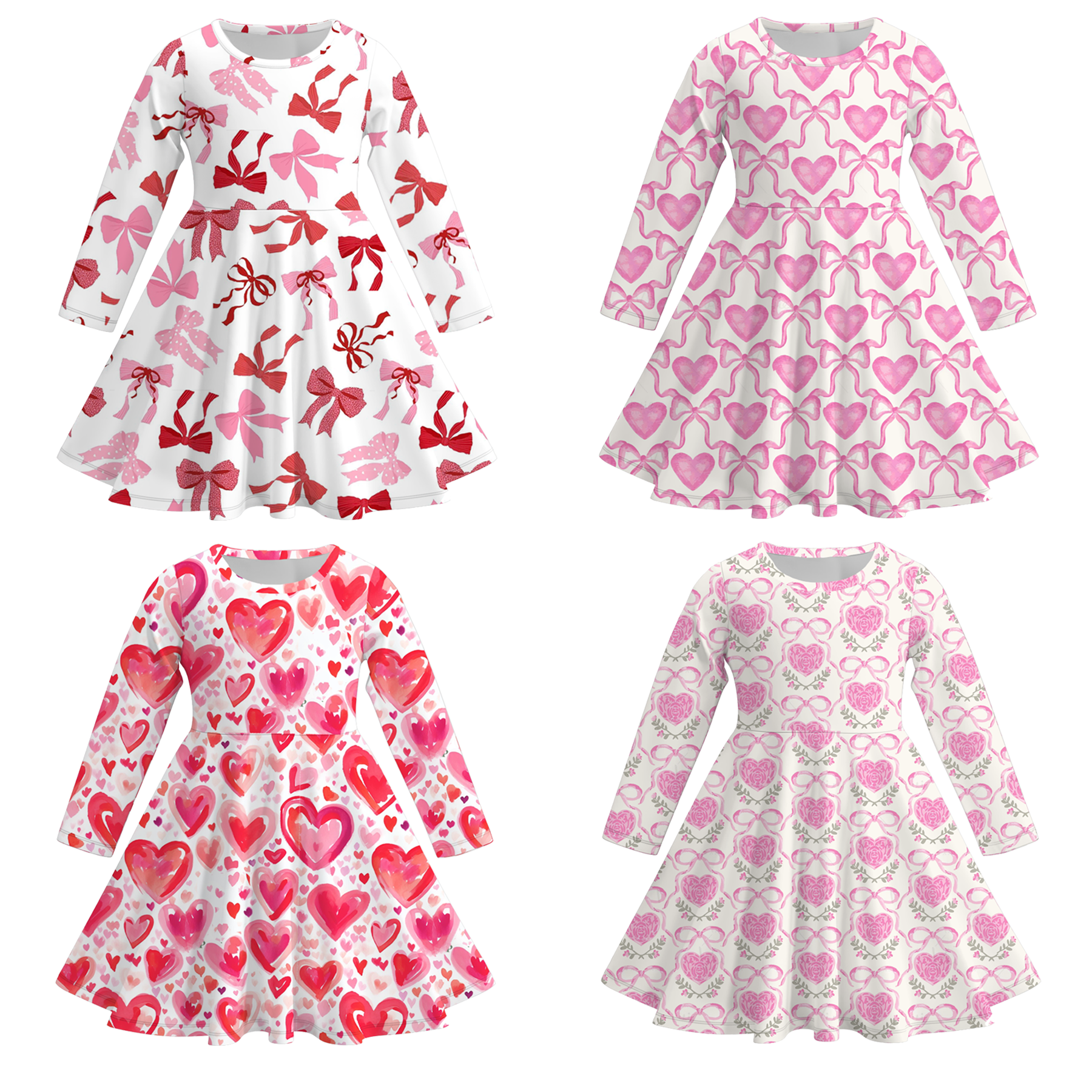 (Pre Order)Girls Valentine's Day Print Dress