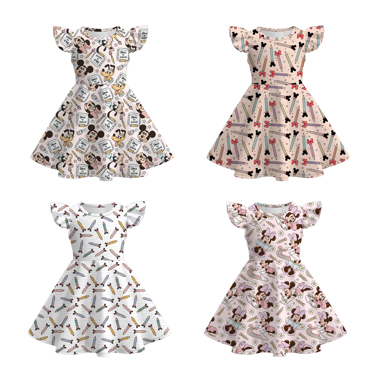 (Pre Order)Girls Summer Back To School Print Dress