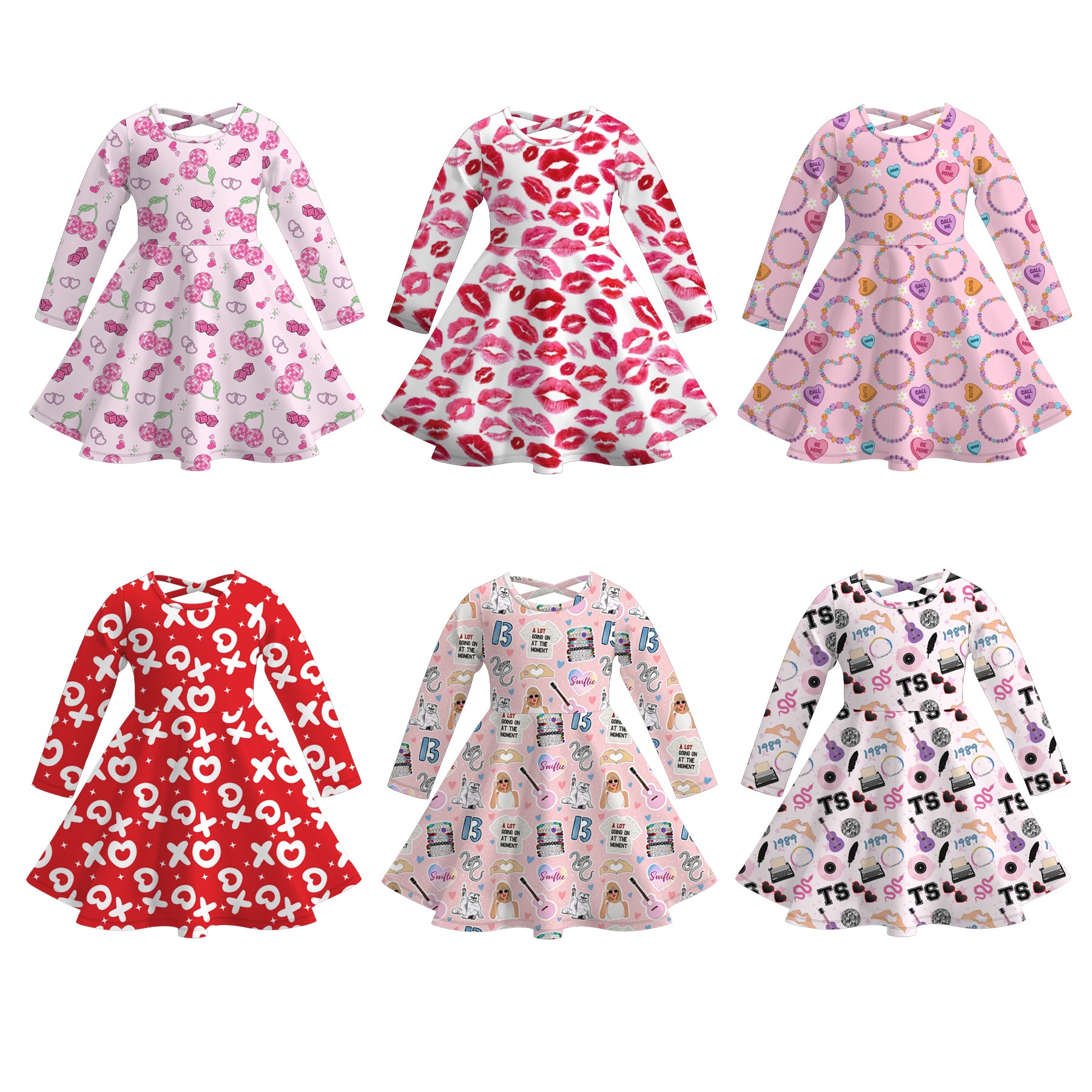(Pre Order)Girls Valentine's Day Print Dress