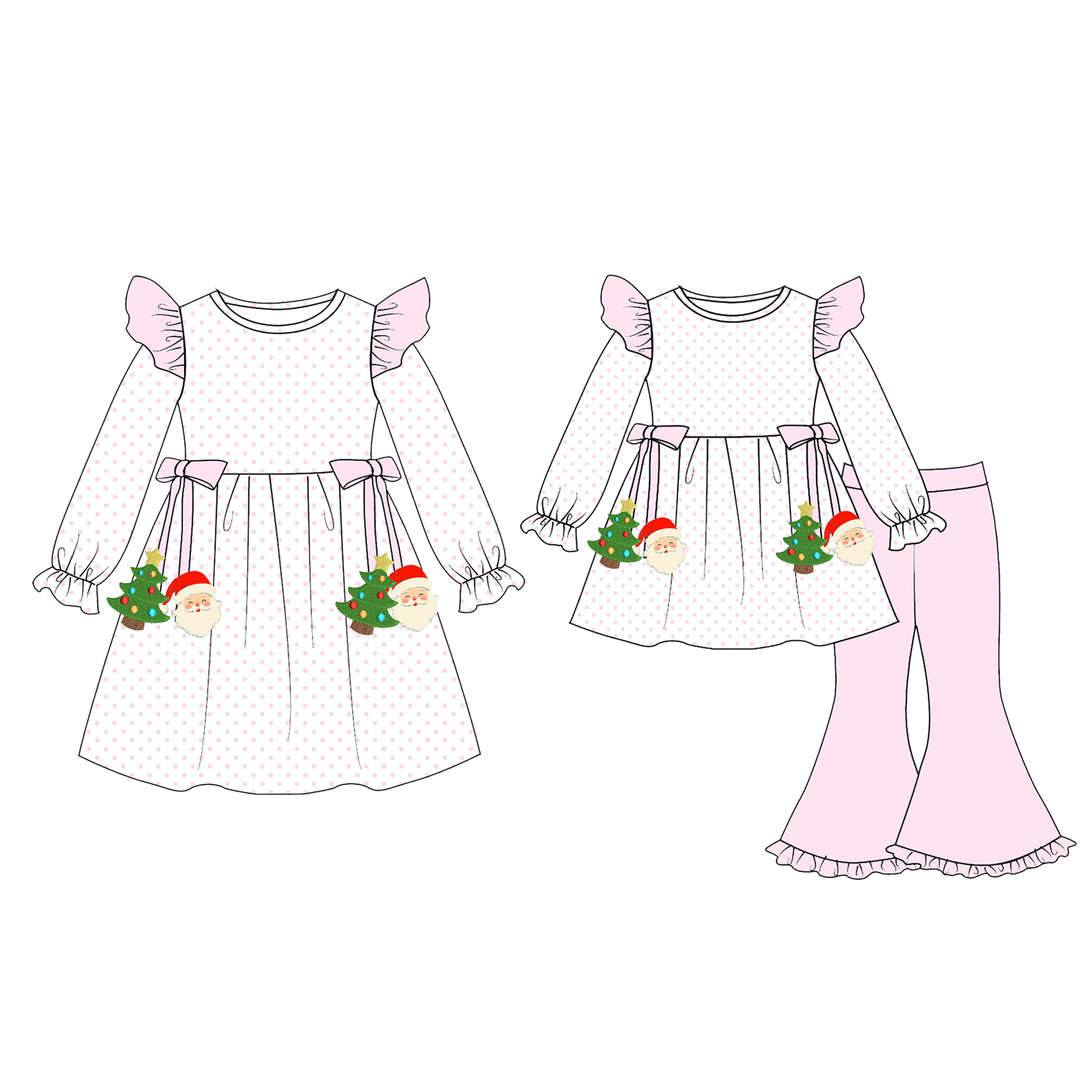 (Pre Order)Siblings Christmas Dress,Set&Romper