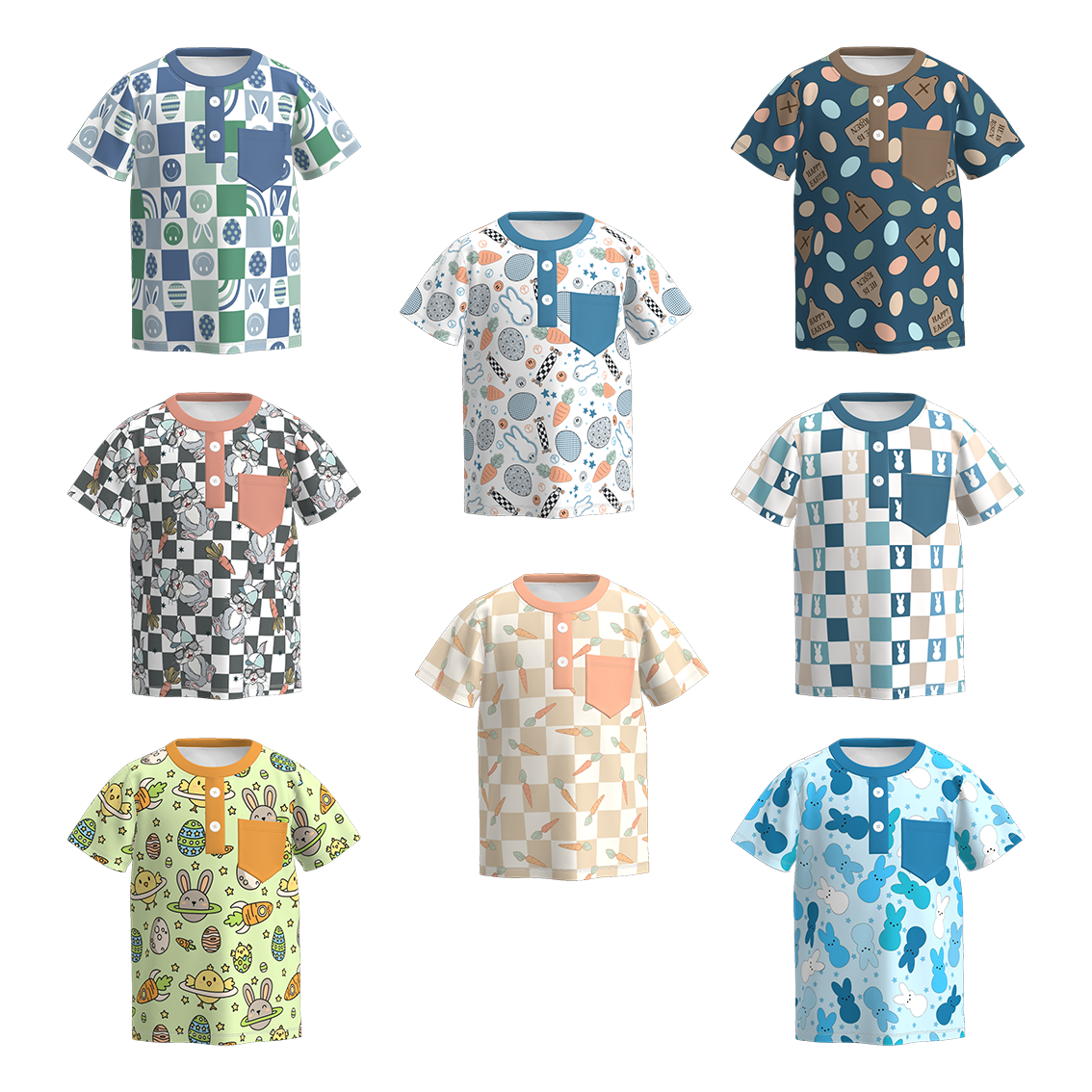 (Pre Order)Boys Easter Bunny Print Top