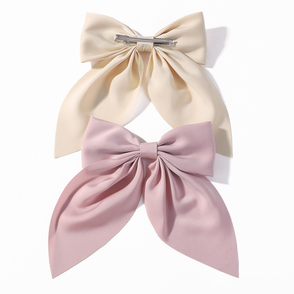 (Pre Order)Elegant Solid Color Large Bow Hair Clip