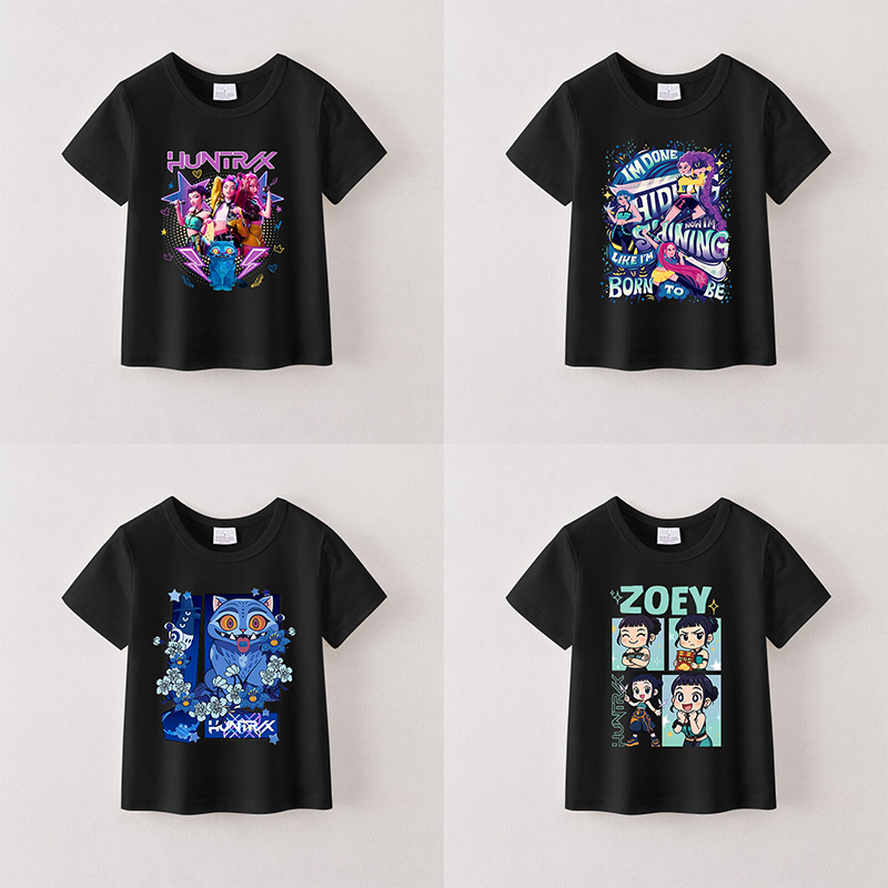 (Pre Order)Girls Spring&Summer Movie Character Print Cotton Top
