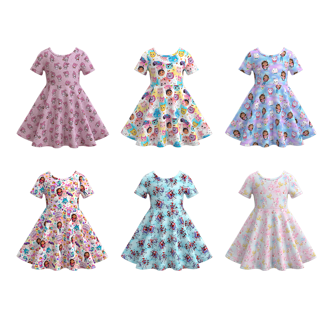 (Pre Order)Girls Cartoon Print Dress