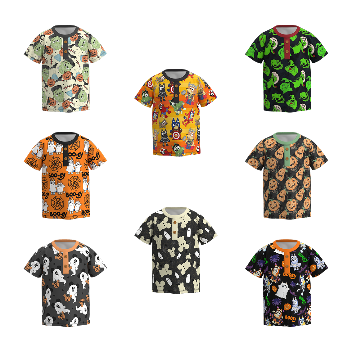(Pre Order)Boys Halloween Cartoon Print Top