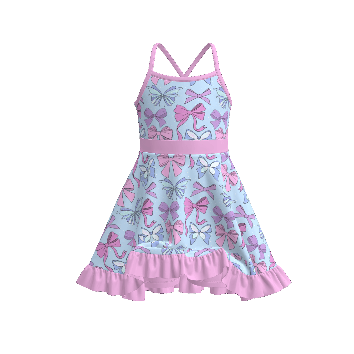 (Pre Order)Girls Spring and Summer Print Skort Dress