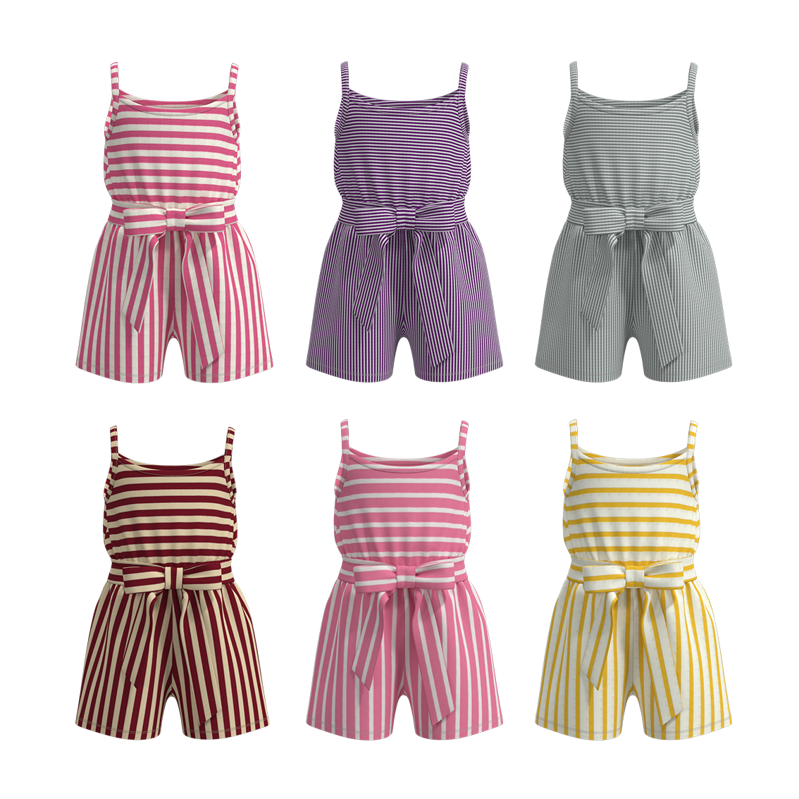 (Pre Order)Summer Girls Cotton Jumpsuit