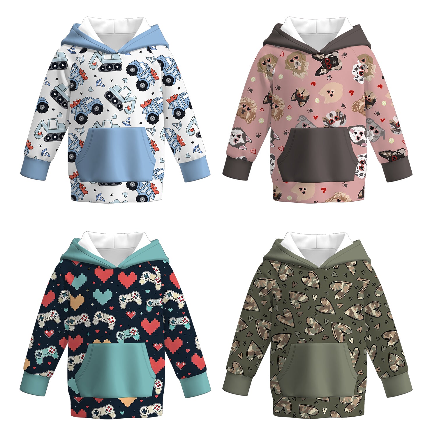 (Pre Order)Boys Valentine's Day Print Hoodie