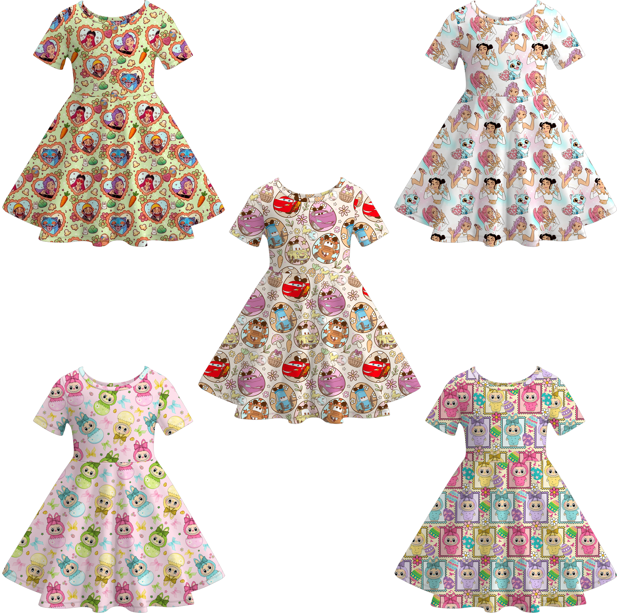(Pre Order)Girls Easter Movie Character&LBB Print Dress