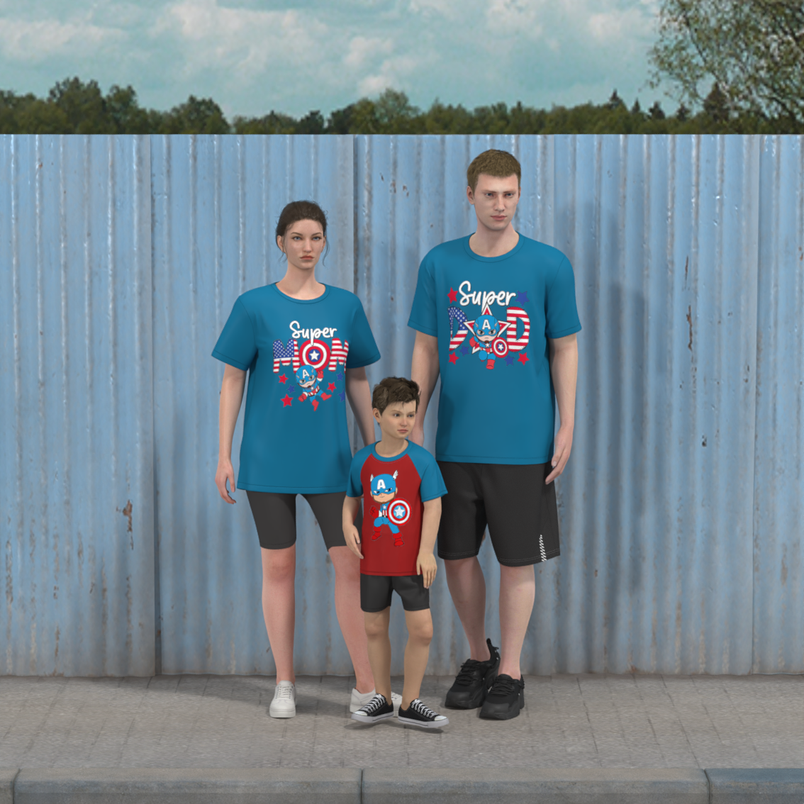 (Pre Order)Family Spring and Summer Movie Character Print Top