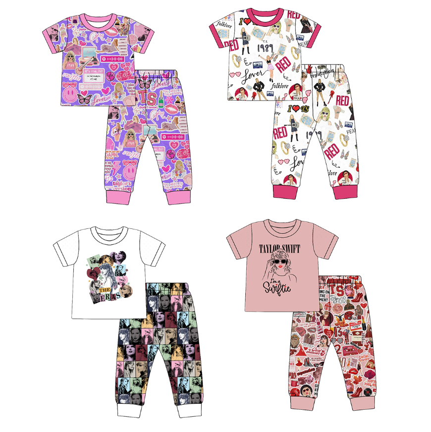 (Pre Order)Girls Summer TS Print Pajamas