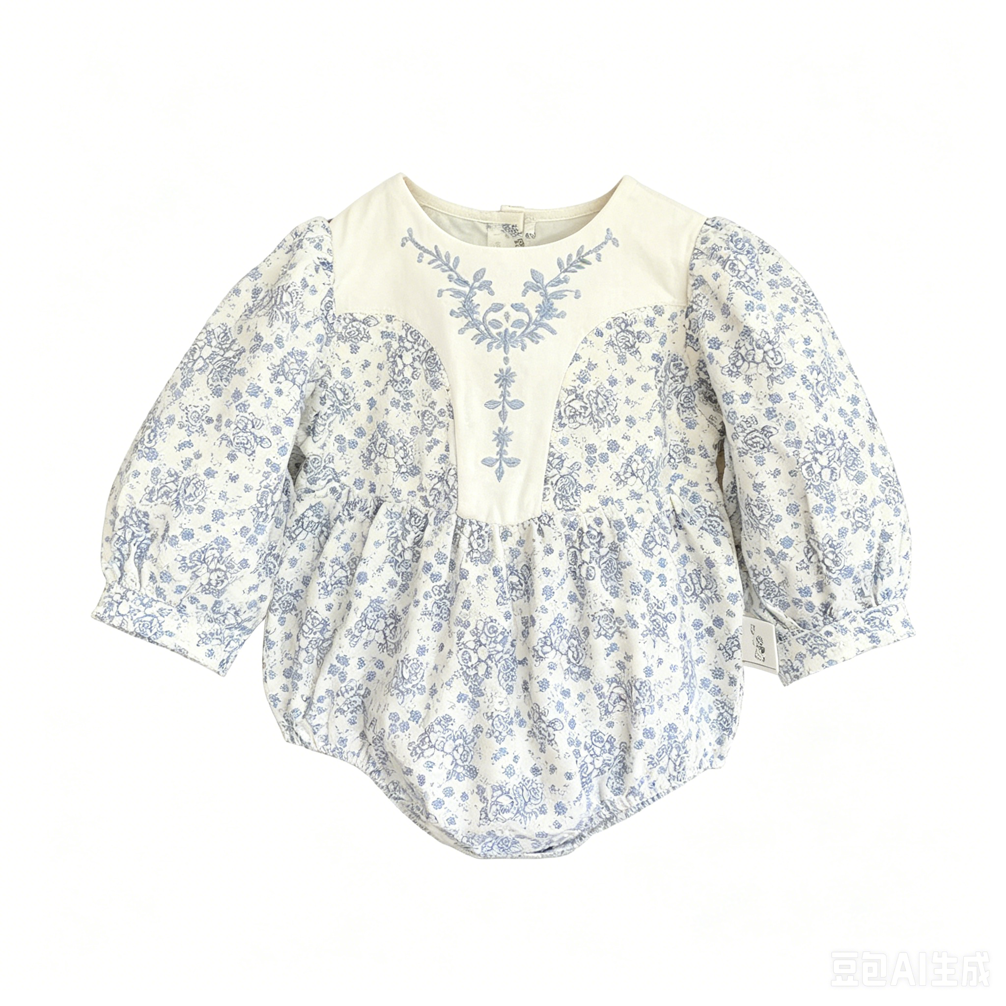 (In Production)Girls Fall Embroidery Long Sleeves Romper