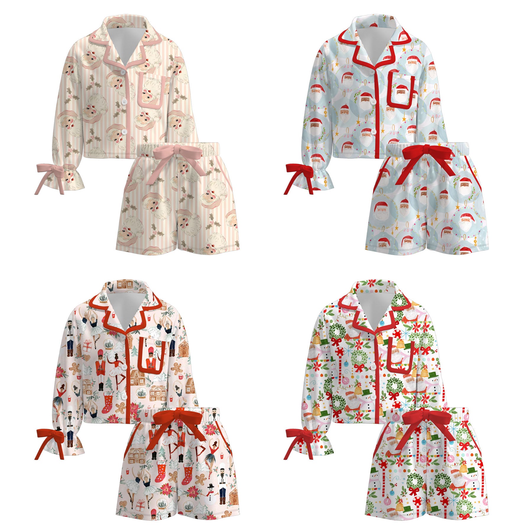 (Pre Order)Girls Christmas Print Pajamas